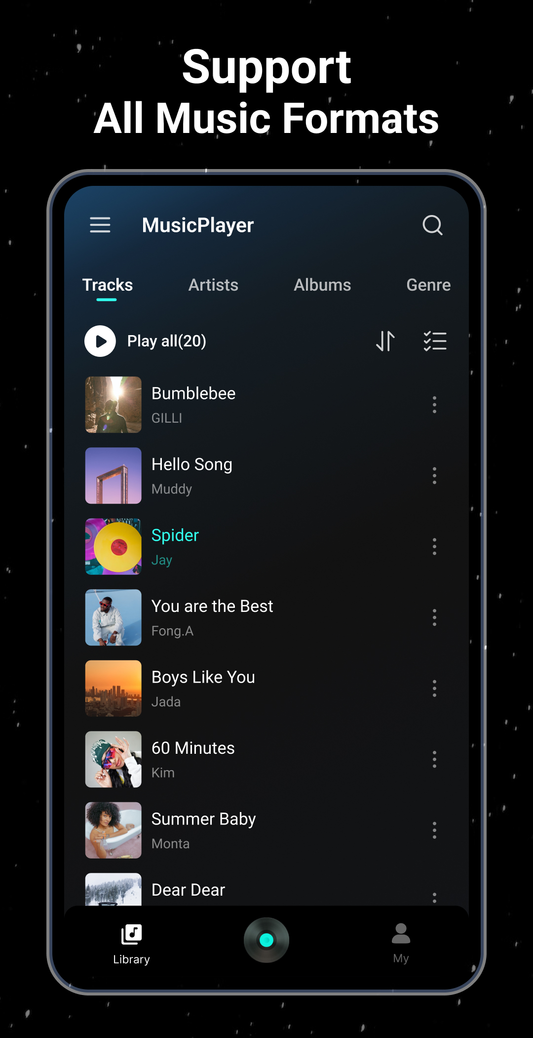 اسکرین شات 3 برنامه Music Player & Audio Player