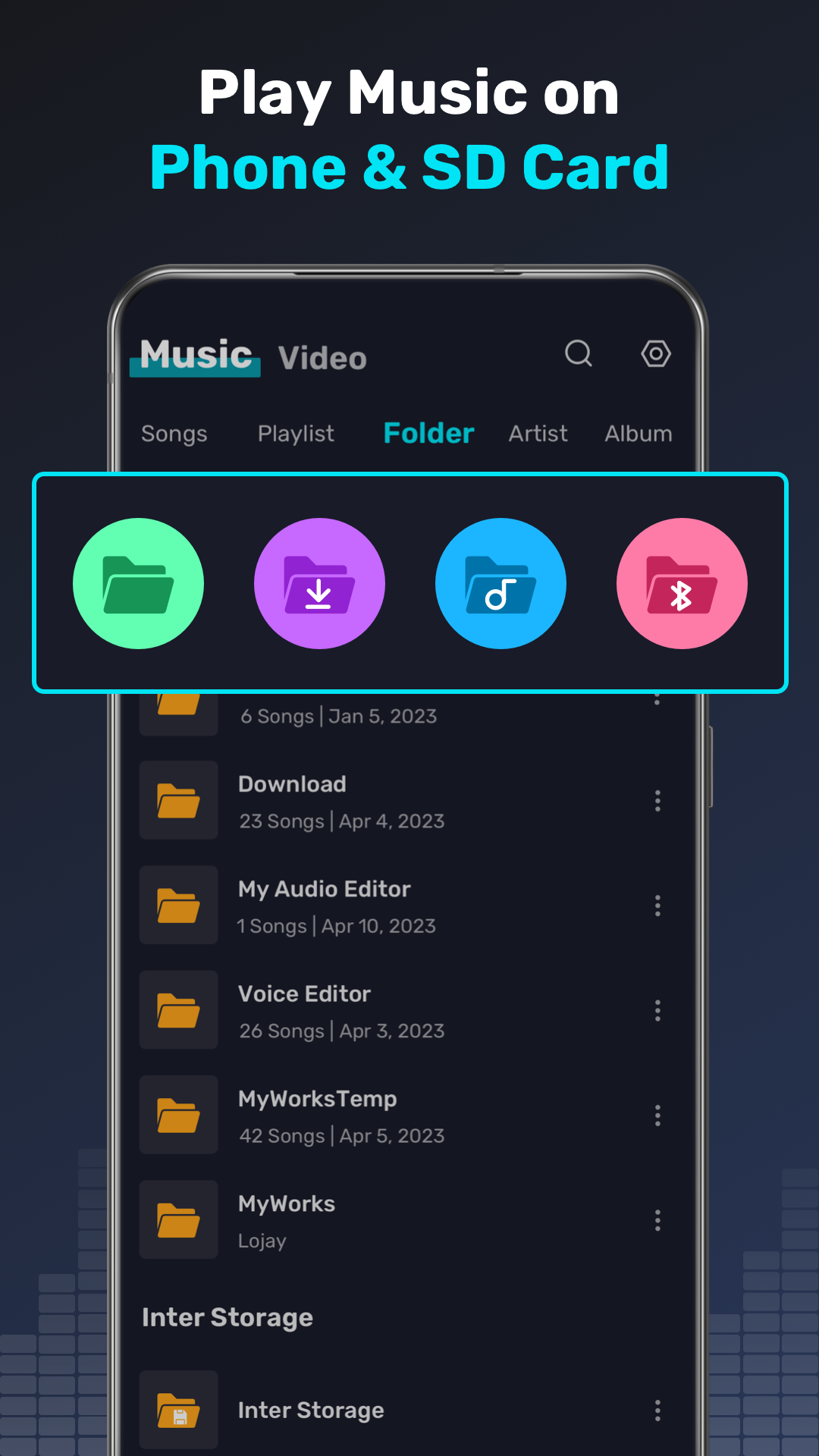 اسکرین شات 3 برنامه Music Player - MP3 Player App