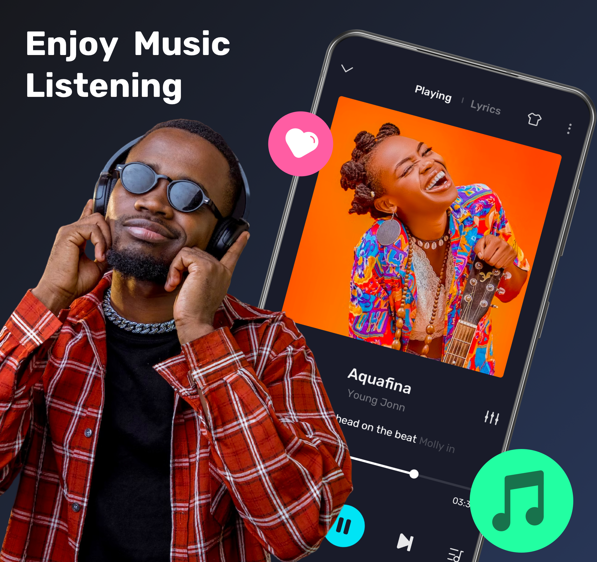 اسکرین شات 1 برنامه Music Player - MP3 Player App