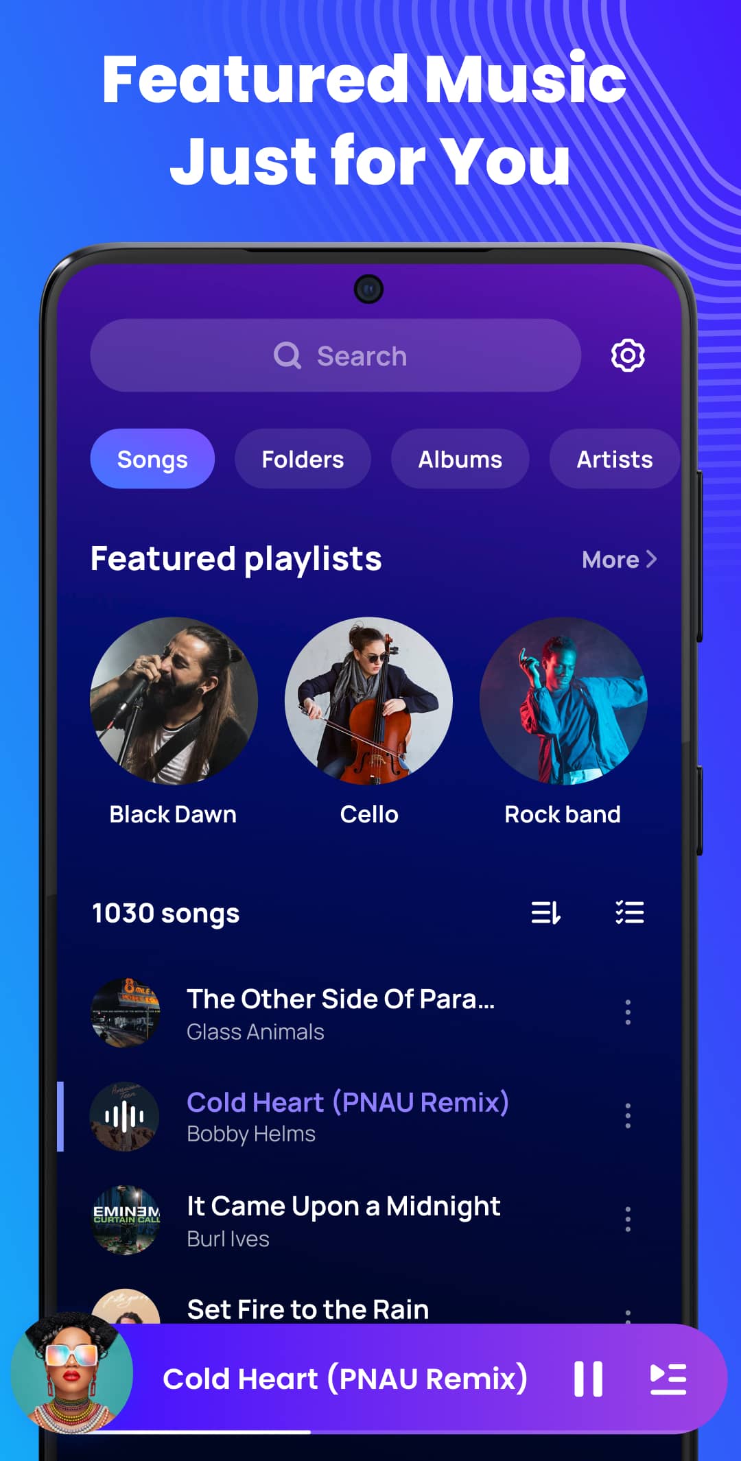 اسکرین شات 3 برنامه Music Player Offline & MP3