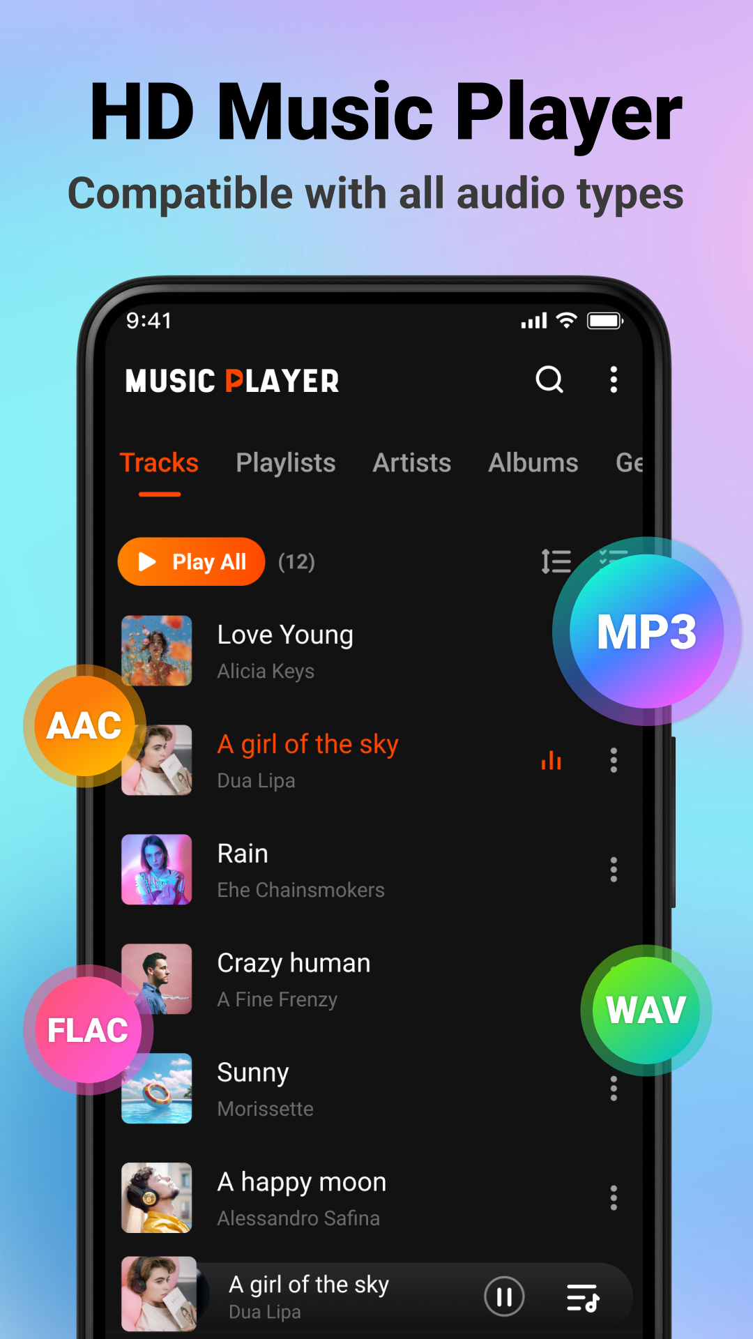 اسکرین شات 1 برنامه Music Player & HD Video Player