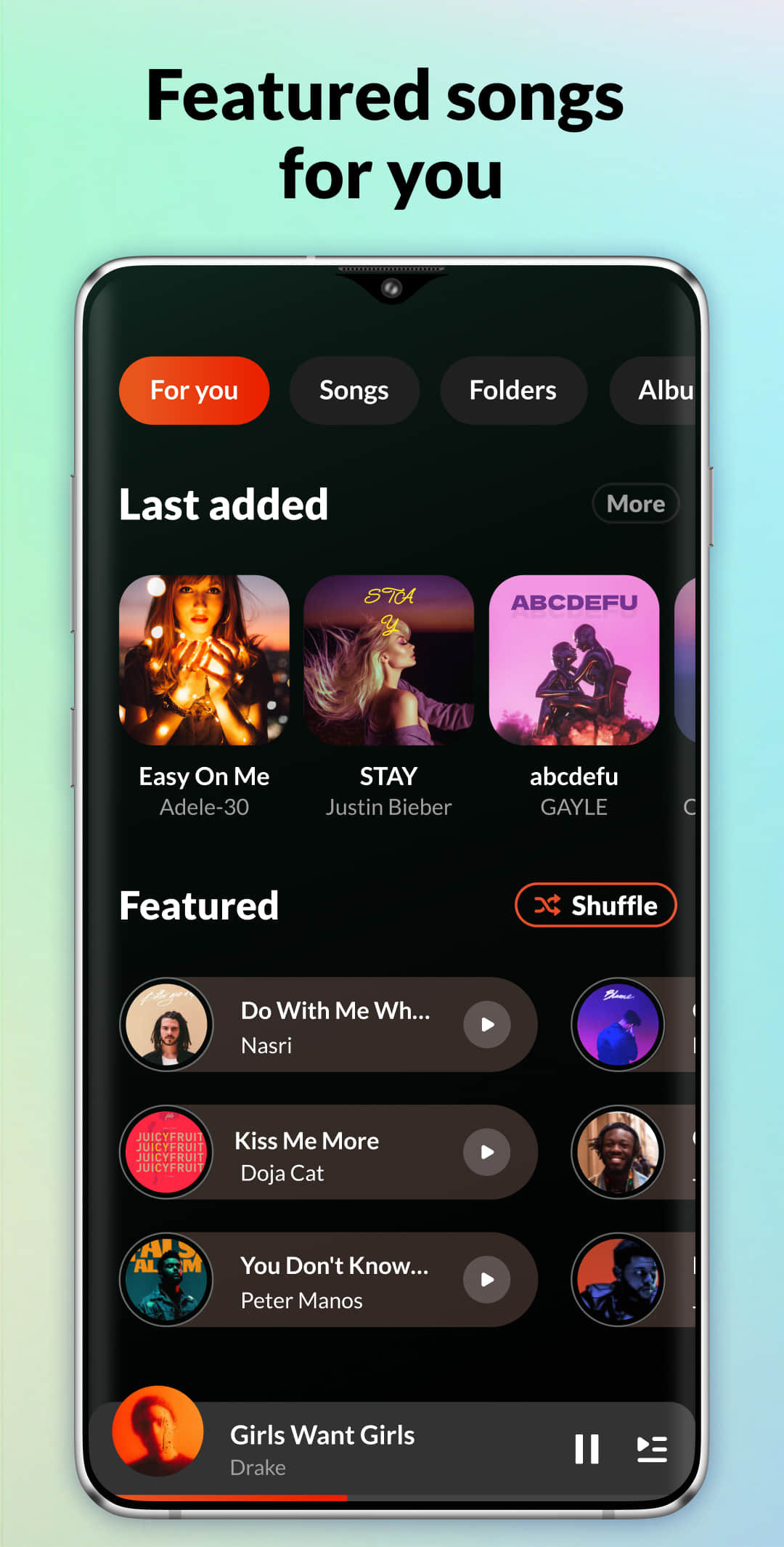 اسکرین شات 2 برنامه Music Player & MP3 - DDMusic