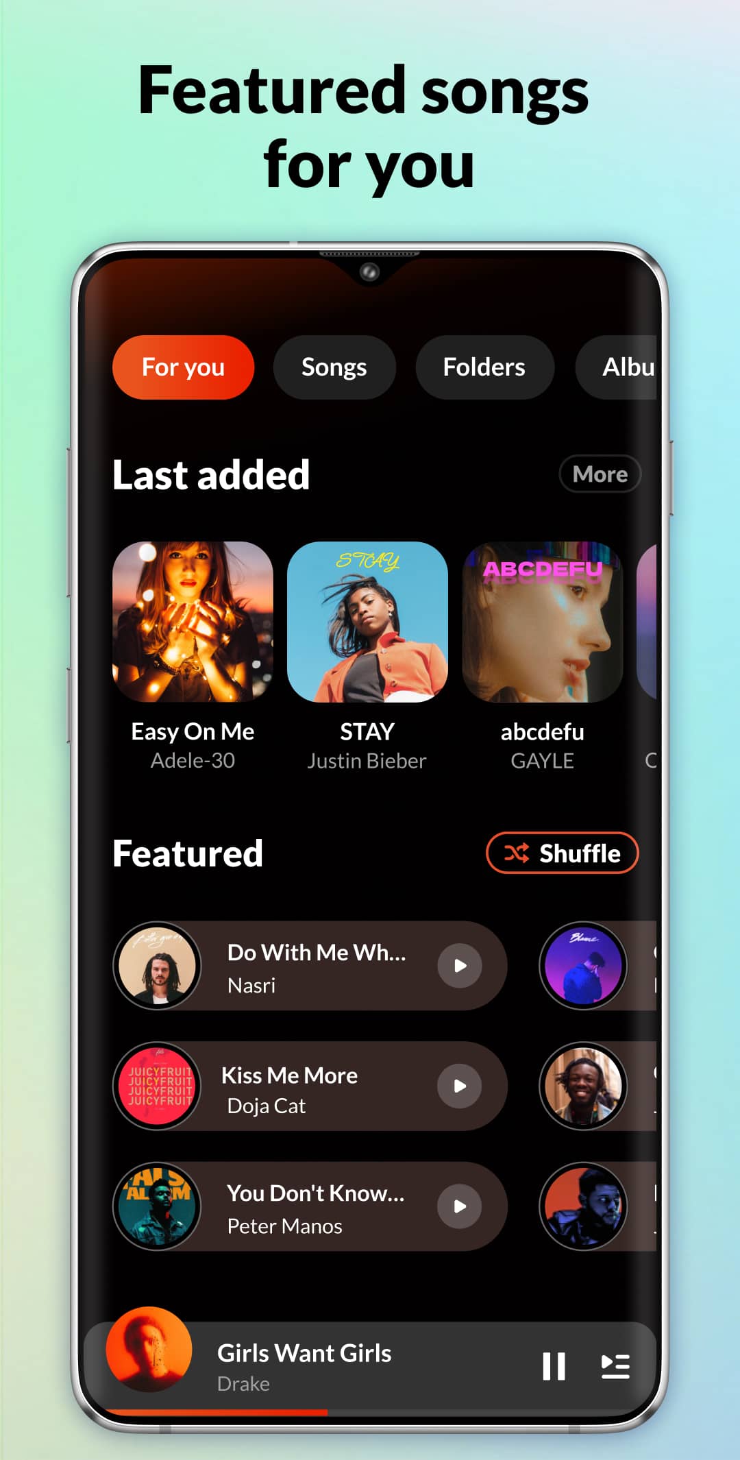اسکرین شات 2 برنامه Music Player, MP3 Player