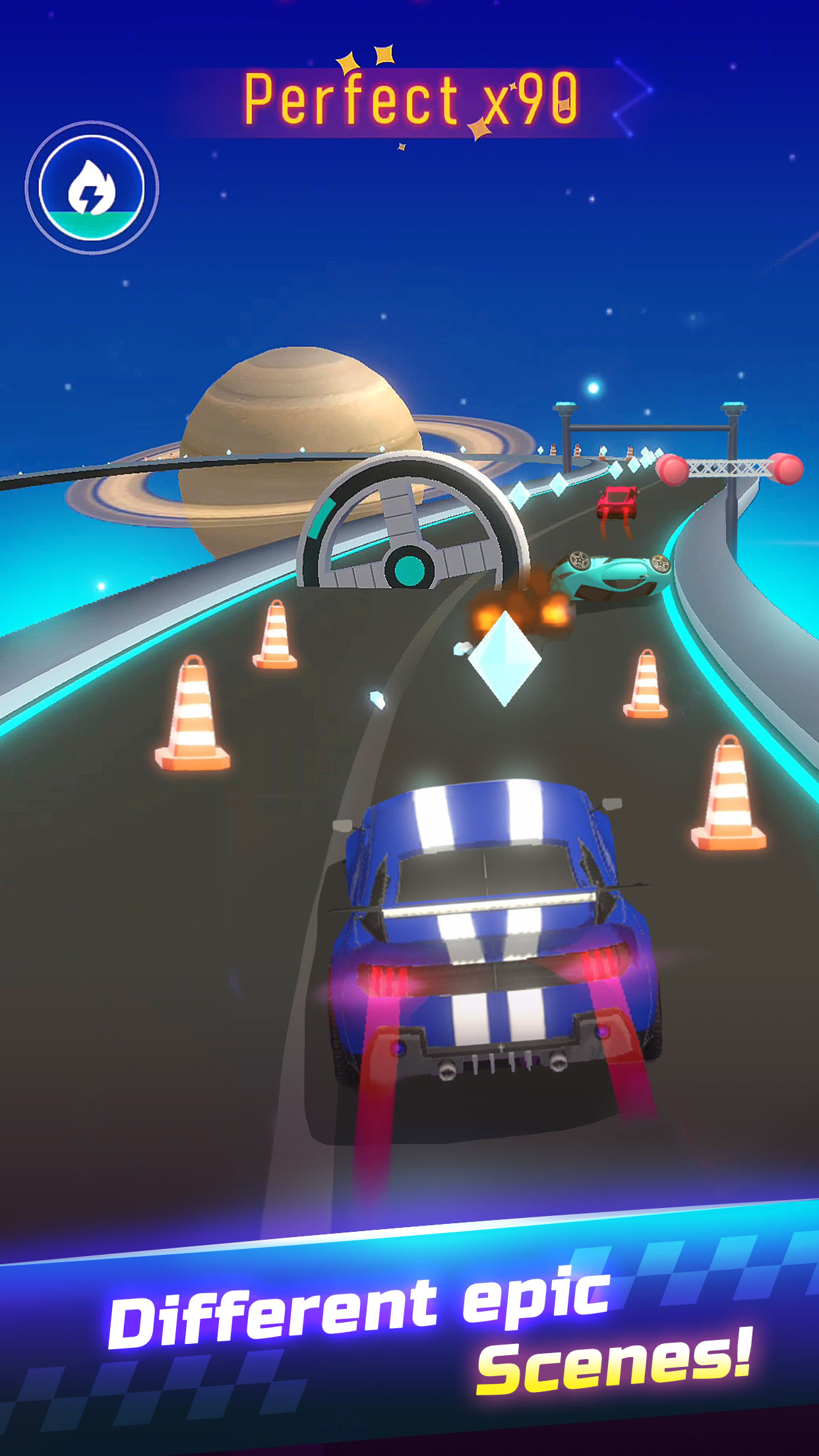 اسکرین شات 3 بازی Music Beat Racer - Car Racing