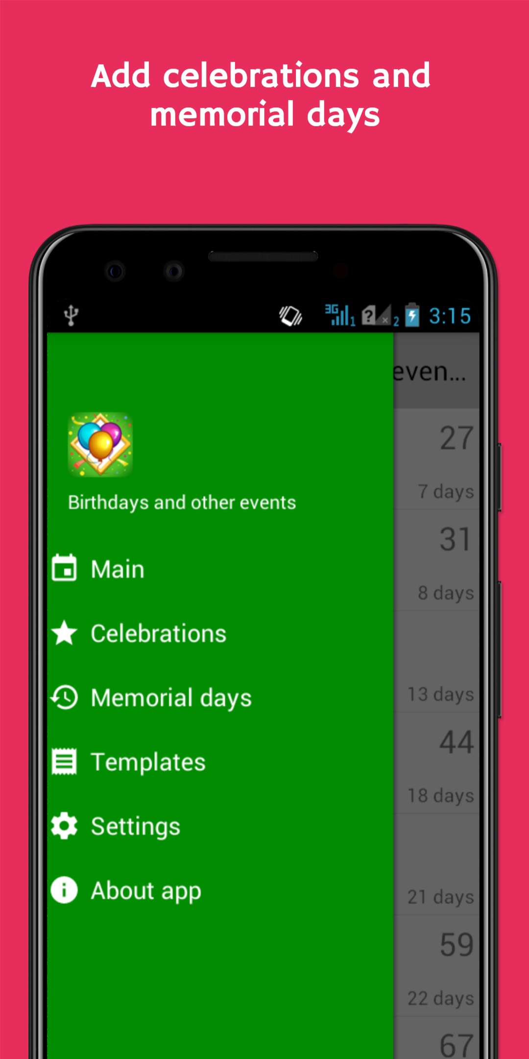 اسکرین شات 5 برنامه Birthdays & Events Reminder
