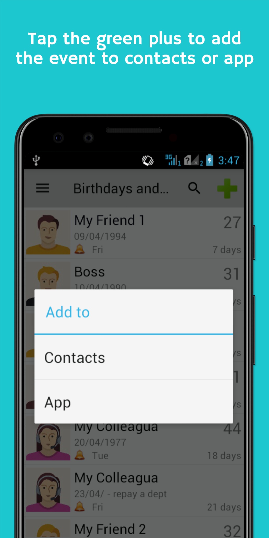 اسکرین شات 2 برنامه Birthdays & Events Reminder