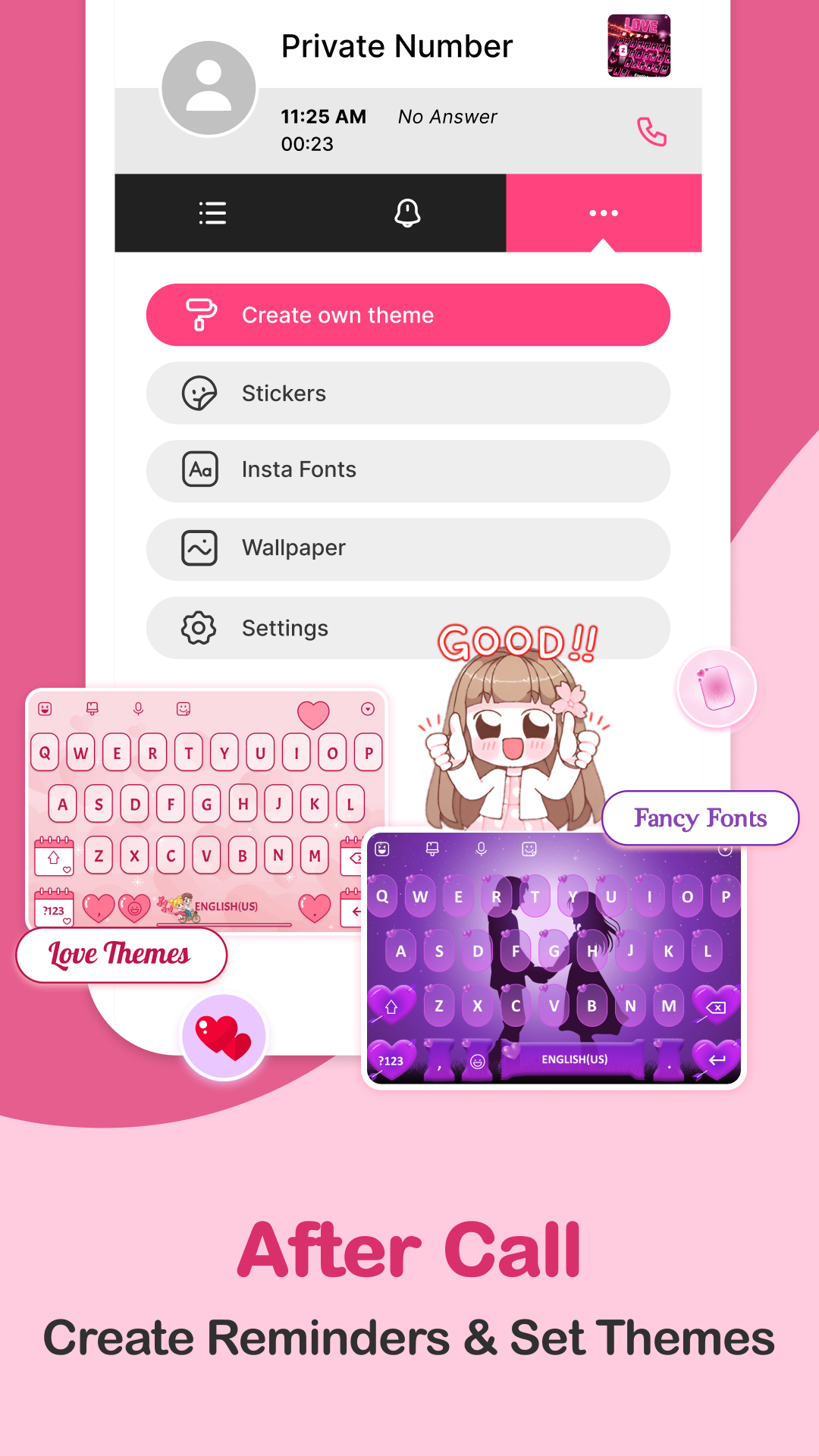 اسکرین شات 4 برنامه Love Keyboard - Neon Themes