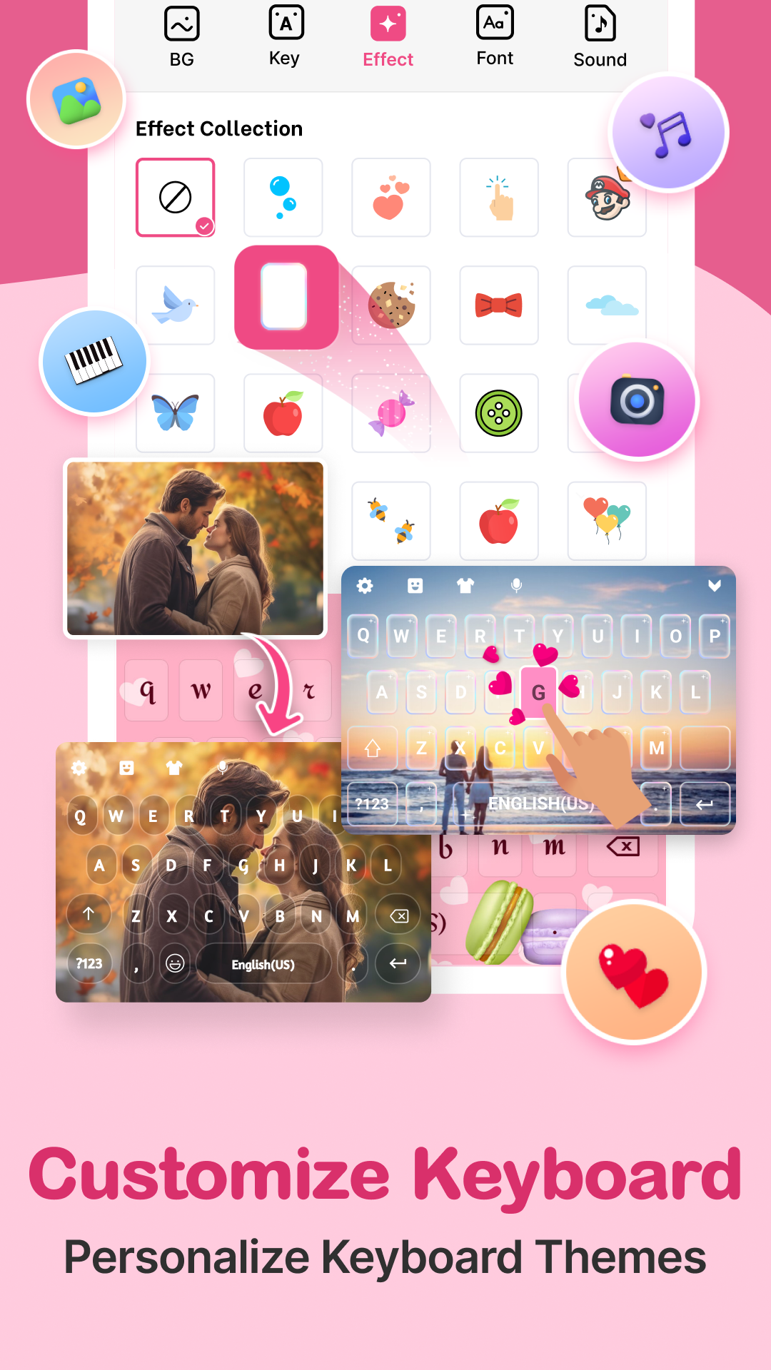 اسکرین شات 2 برنامه Love Keyboard - Neon Themes