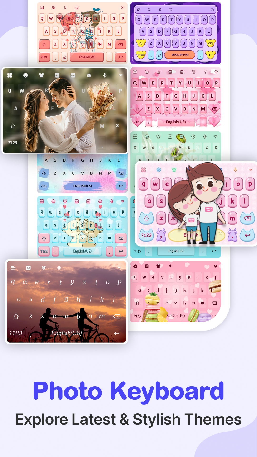 اسکرین شات 1 برنامه Photo Keyboard themes, Font