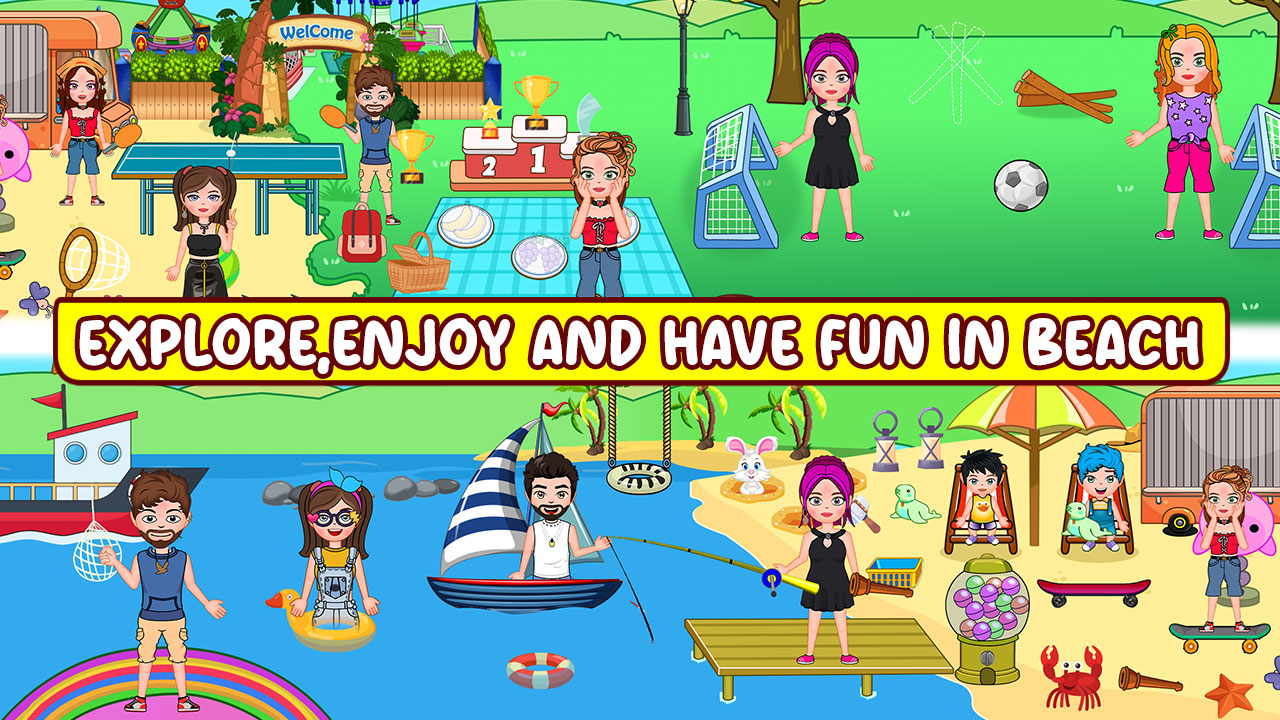 اسکرین شات 4 بازی My FamilyTown Fun Beach Picnic