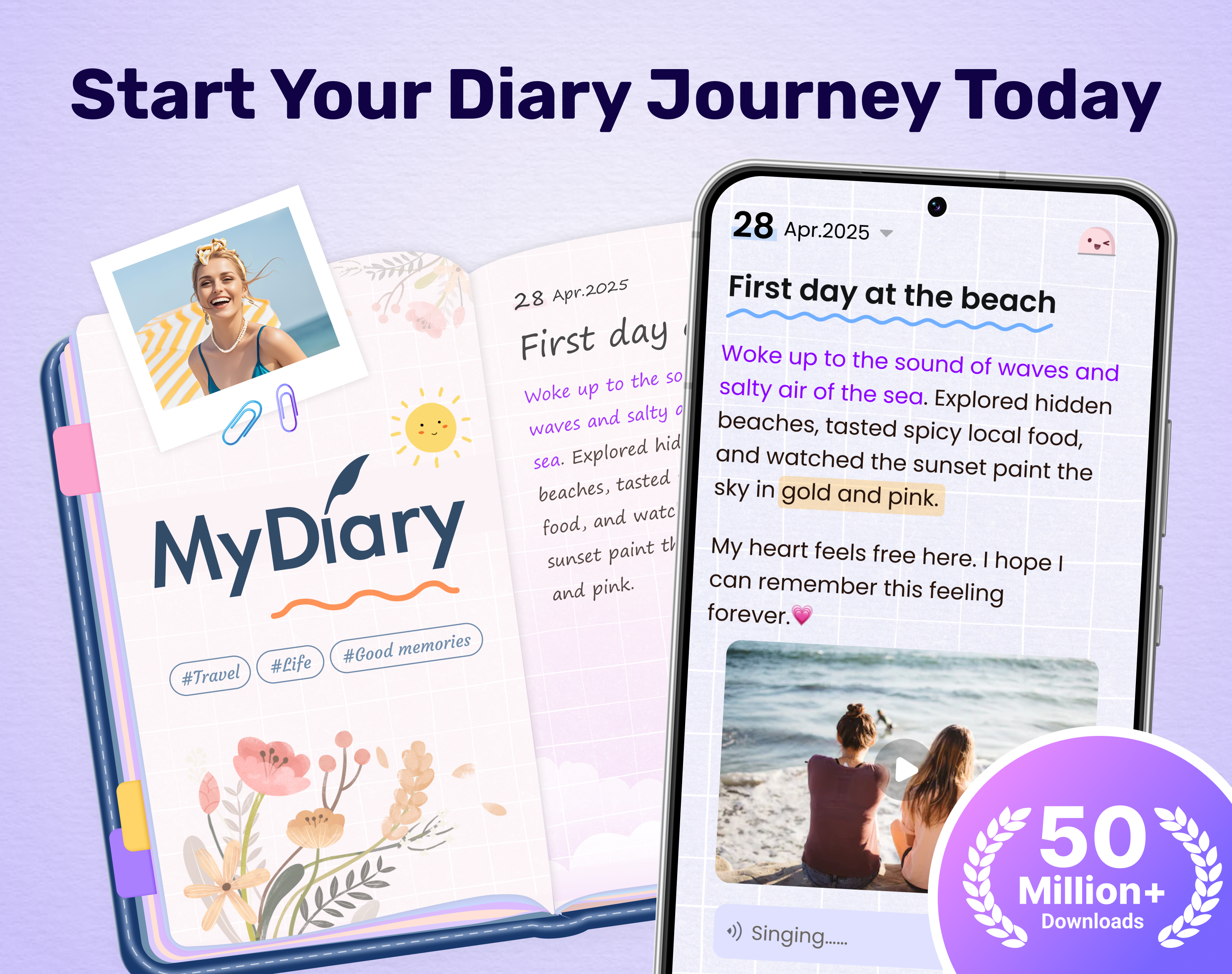 اسکرین شات 1 برنامه My Diary - Daily Diary Journal