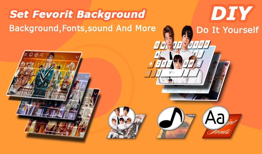 اسکرین شات 2 برنامه BTS Keyboard: KPOP Keyboard