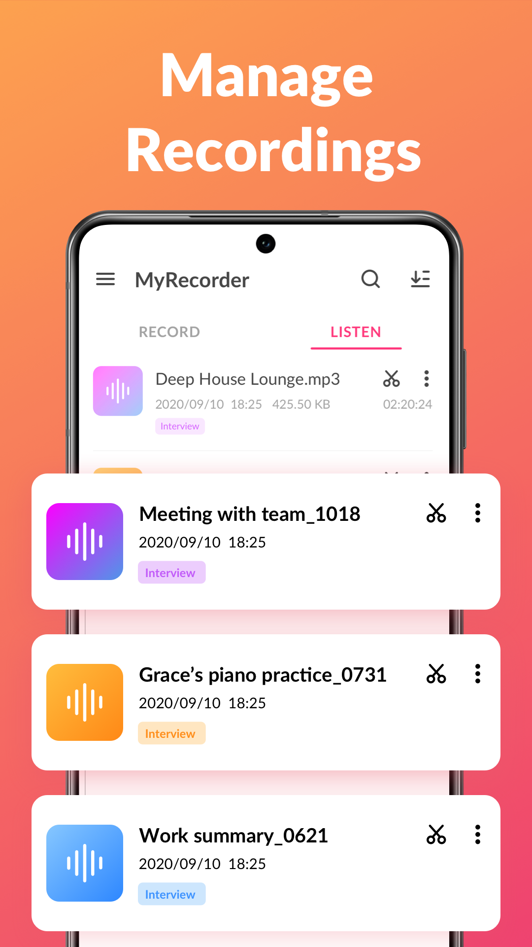 اسکرین شات 4 برنامه Voice Recorder & Voice Memos