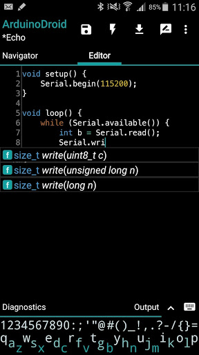 اسکرین شات 1 برنامه ArduinoDroid - Arduino/ESP8266/ESP32 IDE
