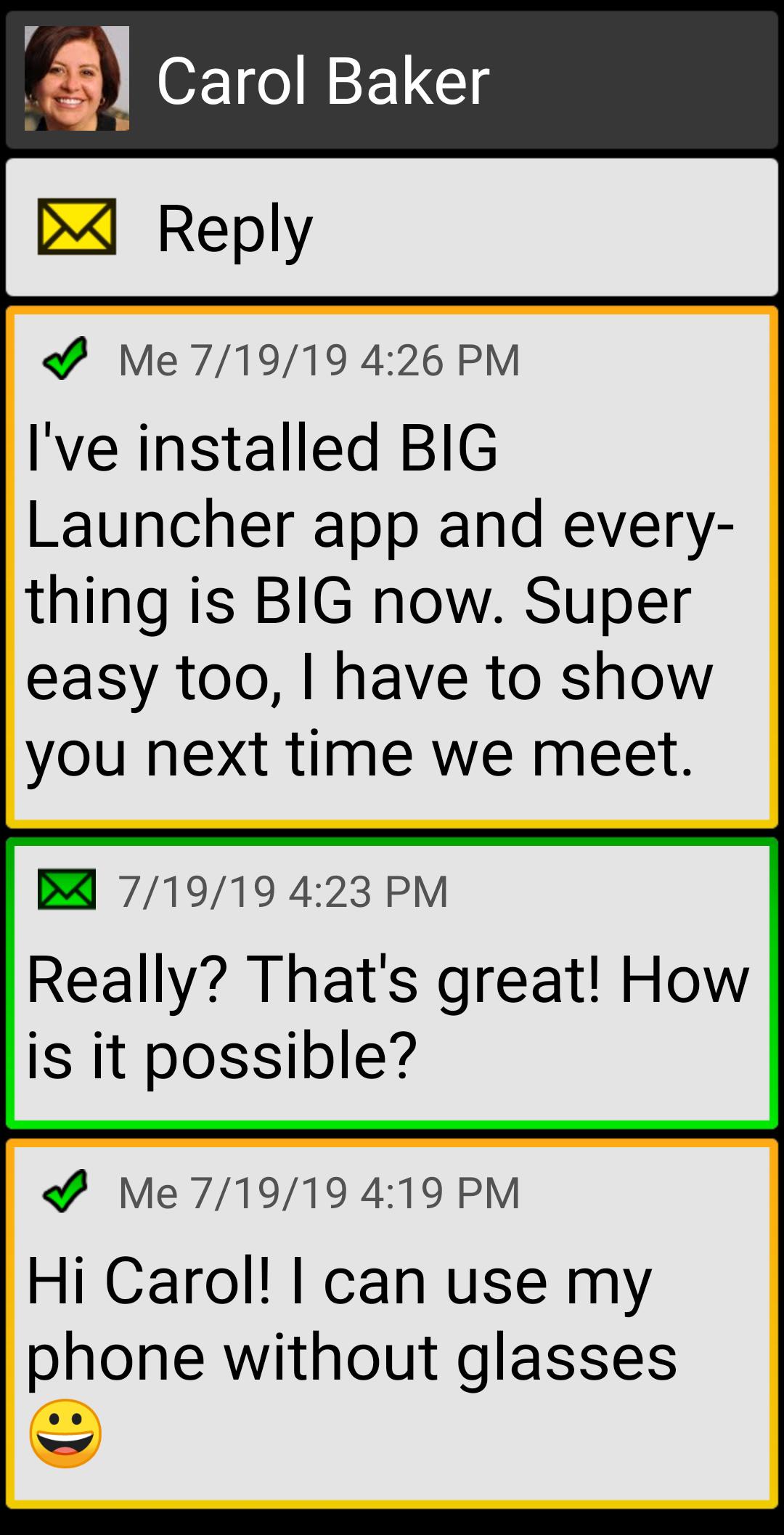 اسکرین شات 5 برنامه BIG SMS for Seniors