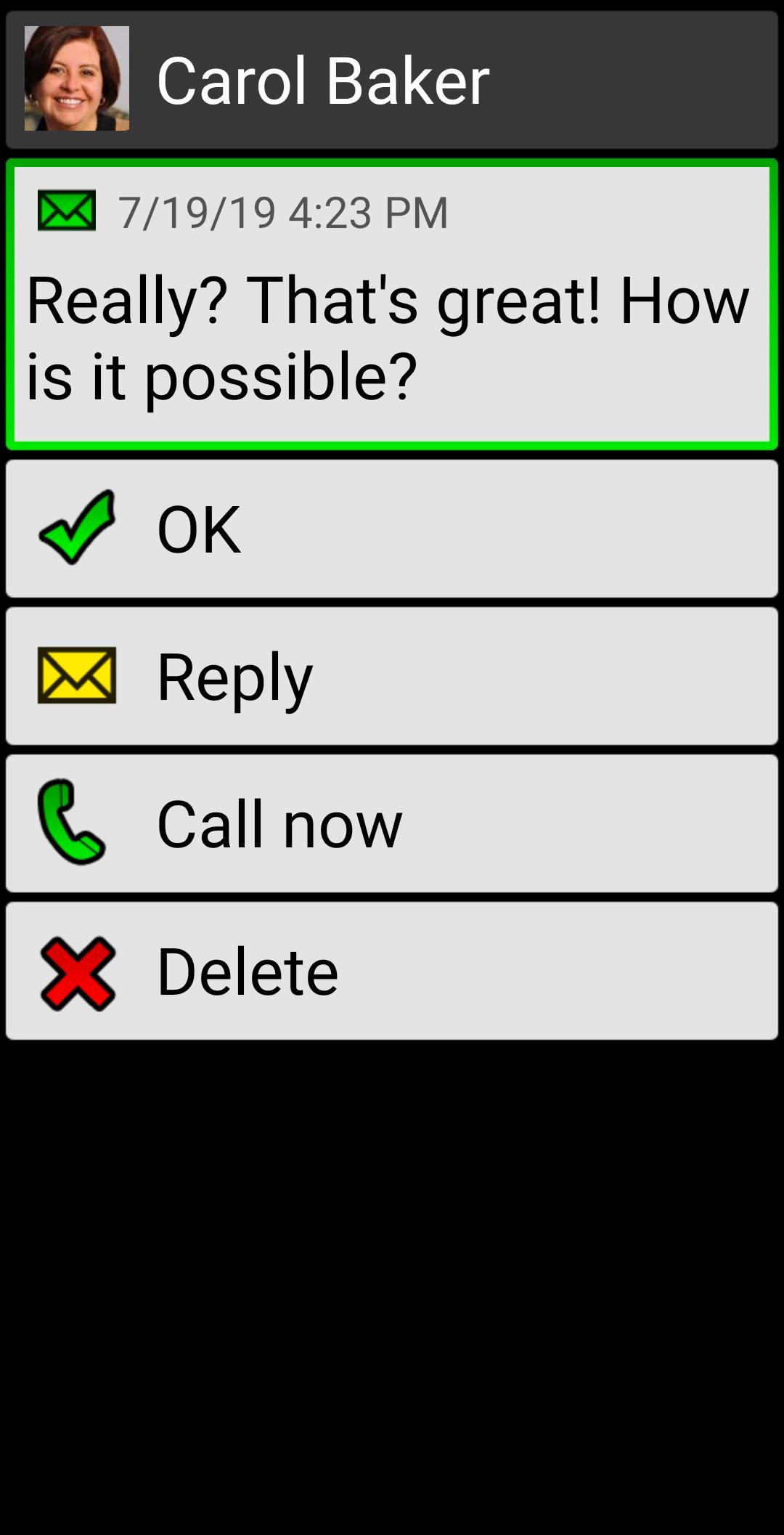 اسکرین شات 4 برنامه BIG SMS for Seniors