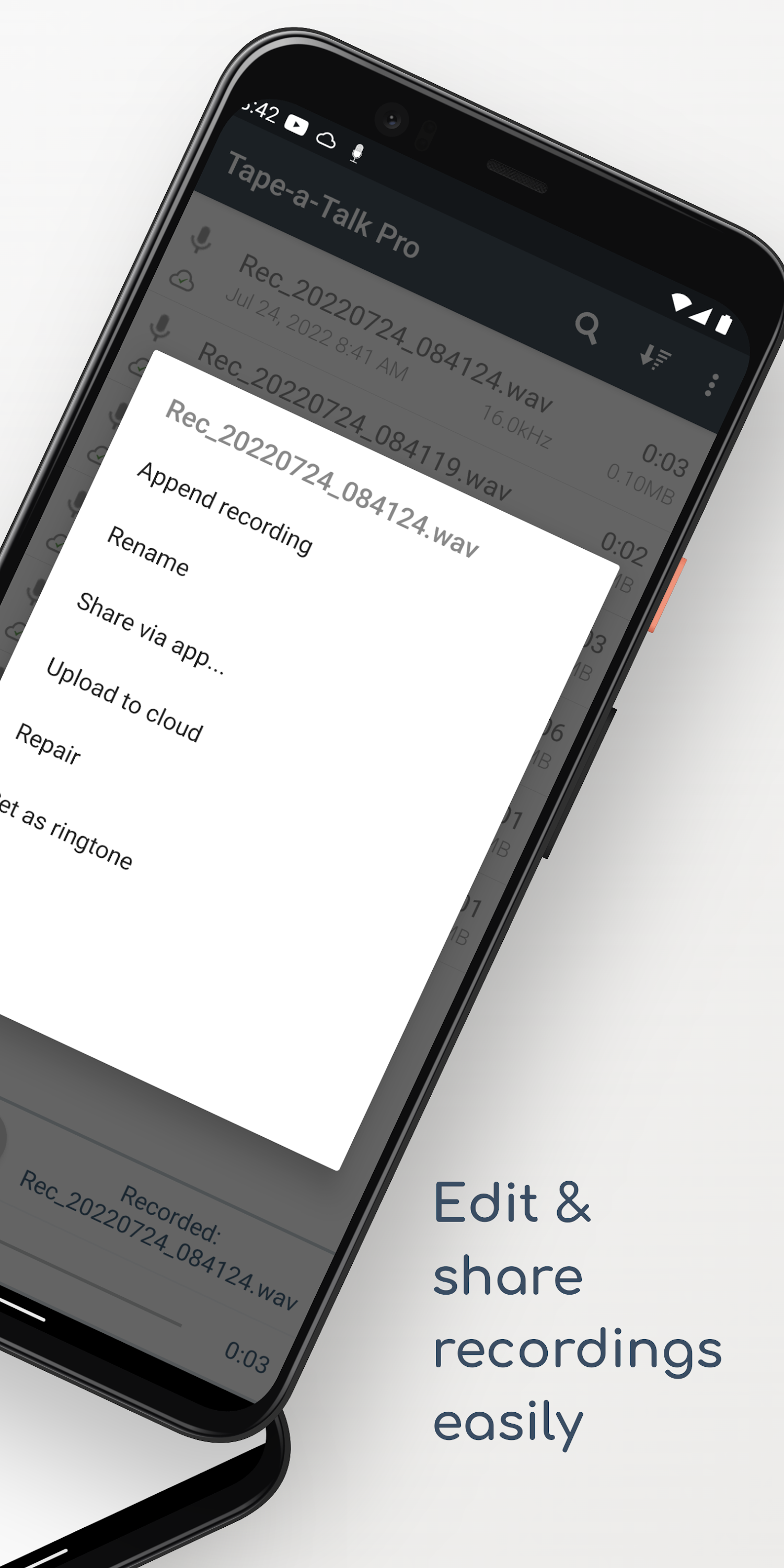اسکرین شات 2 برنامه Tape-a-Talk Voice Recorder