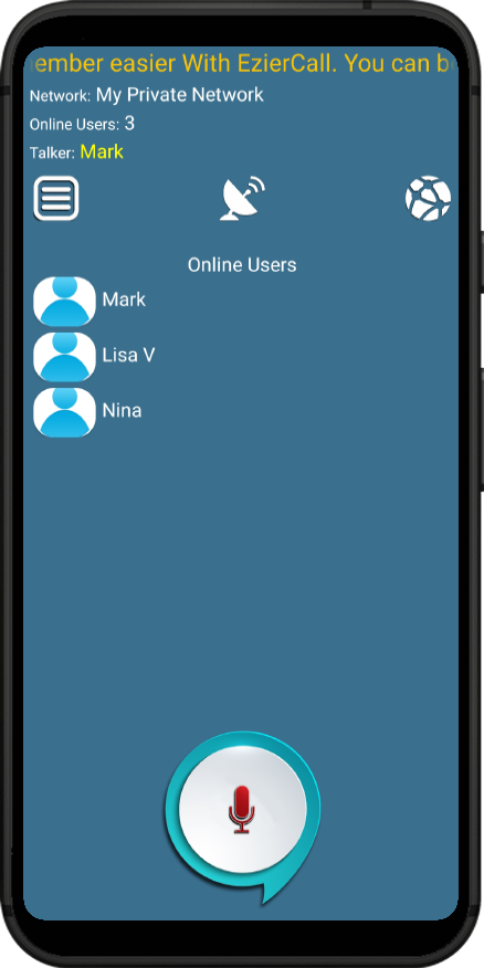 اسکرین شات 1 برنامه eZierCall Online Walkie Talkie