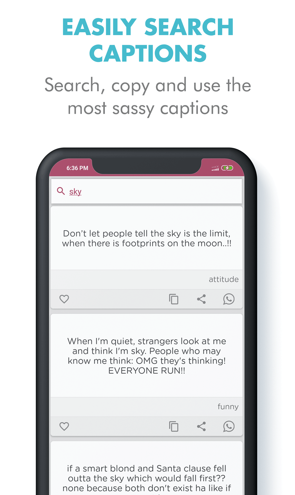 اسکرین شات 4 برنامه Captions for Instagram photos