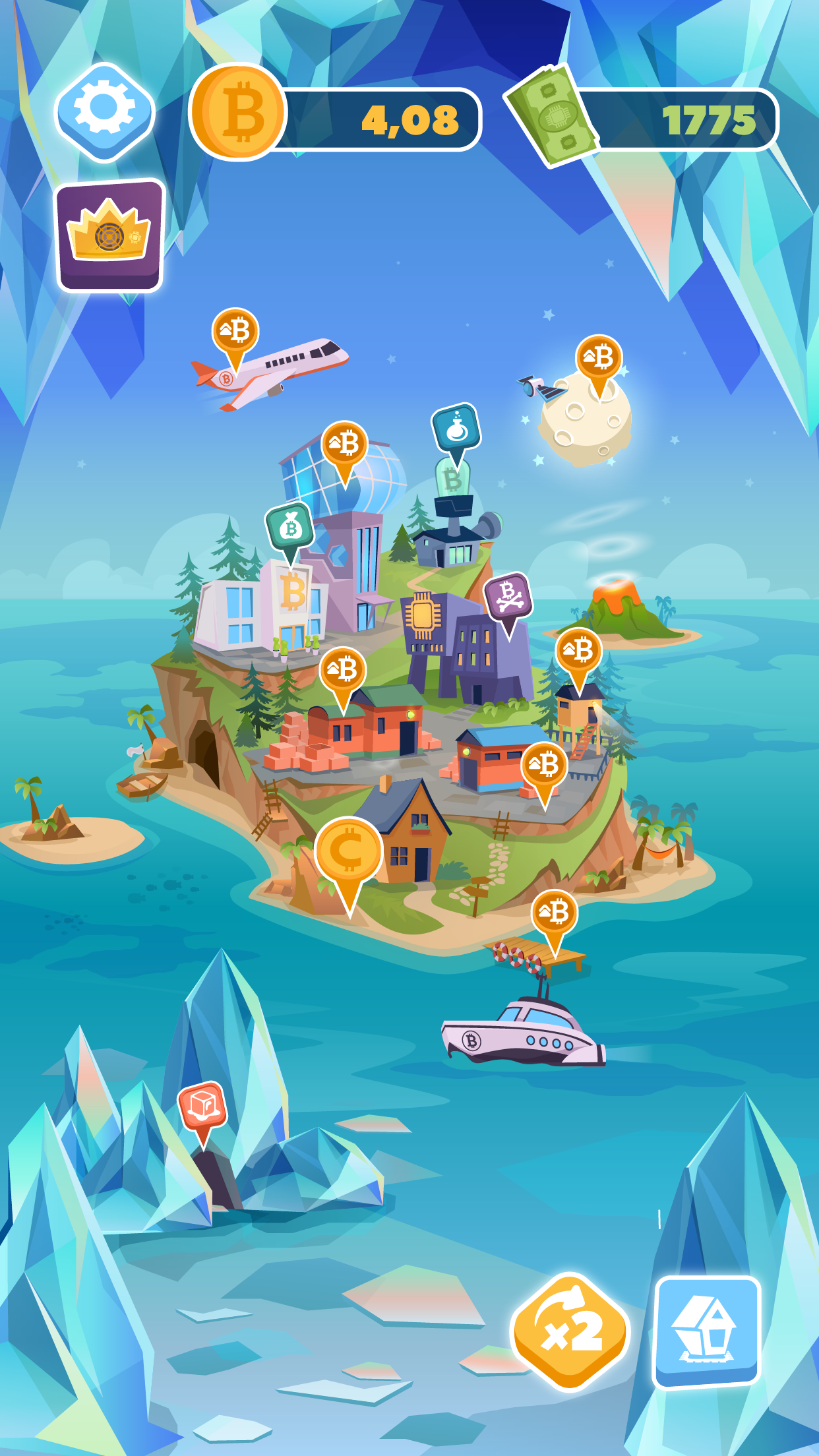 اسکرین شات 3 بازی Bitcoin mining: idle simulator