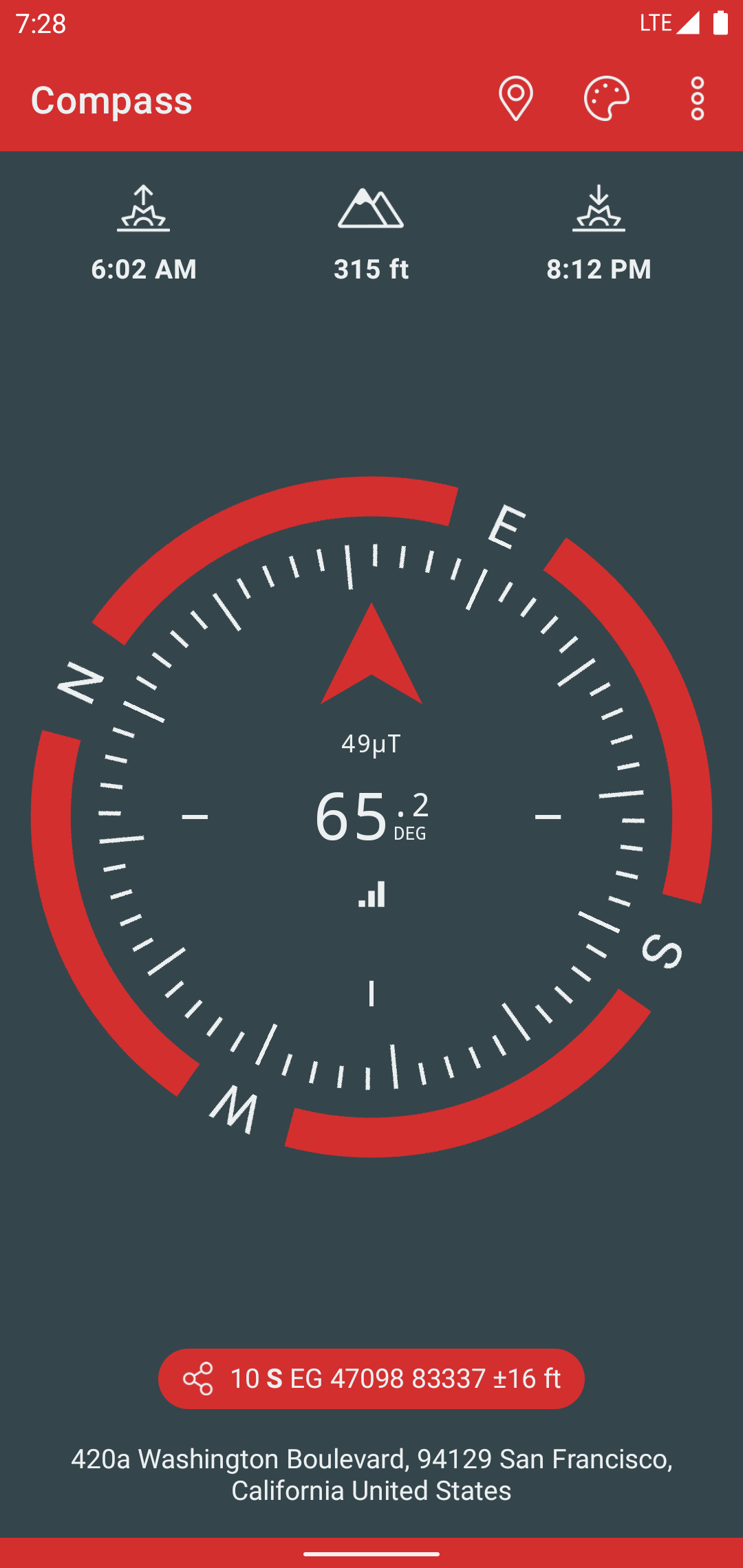 اسکرین شات 1 برنامه Compass & Altimeter