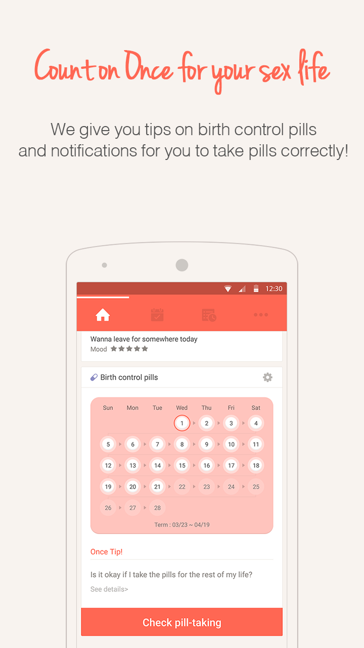 اسکرین شات 7 برنامه Once -A special period tracker