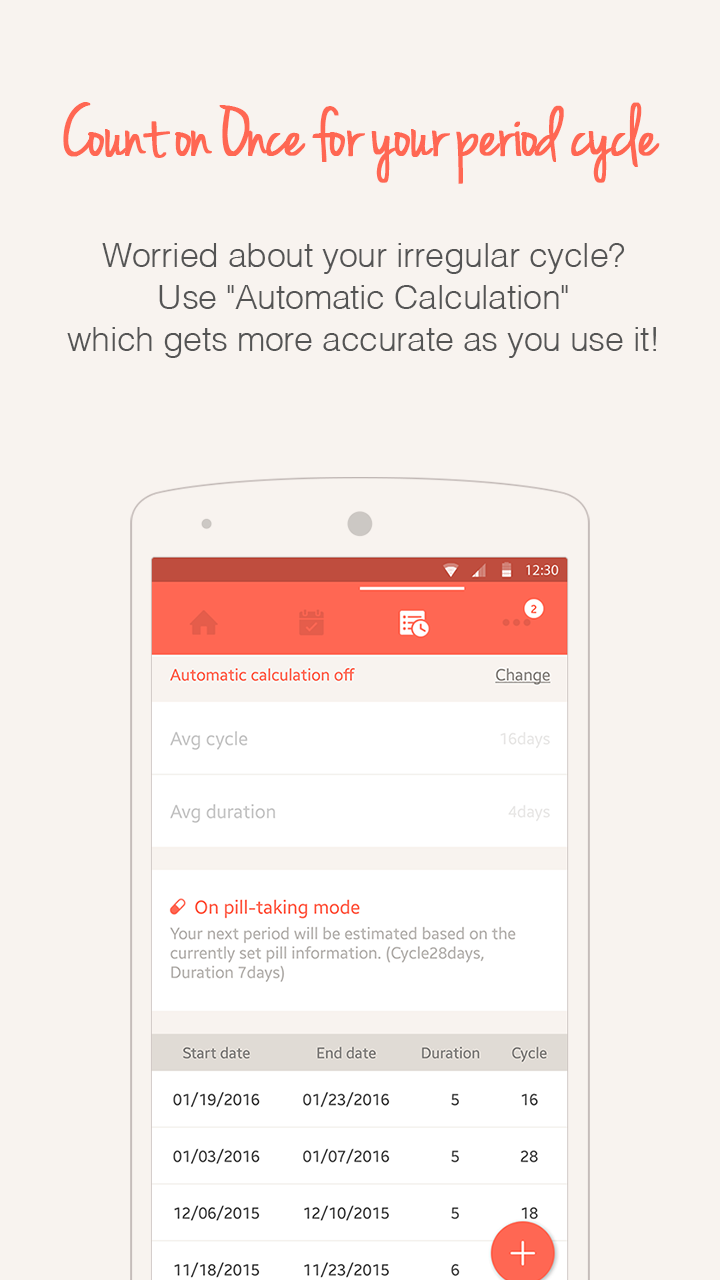 اسکرین شات 6 برنامه Once -A special period tracker