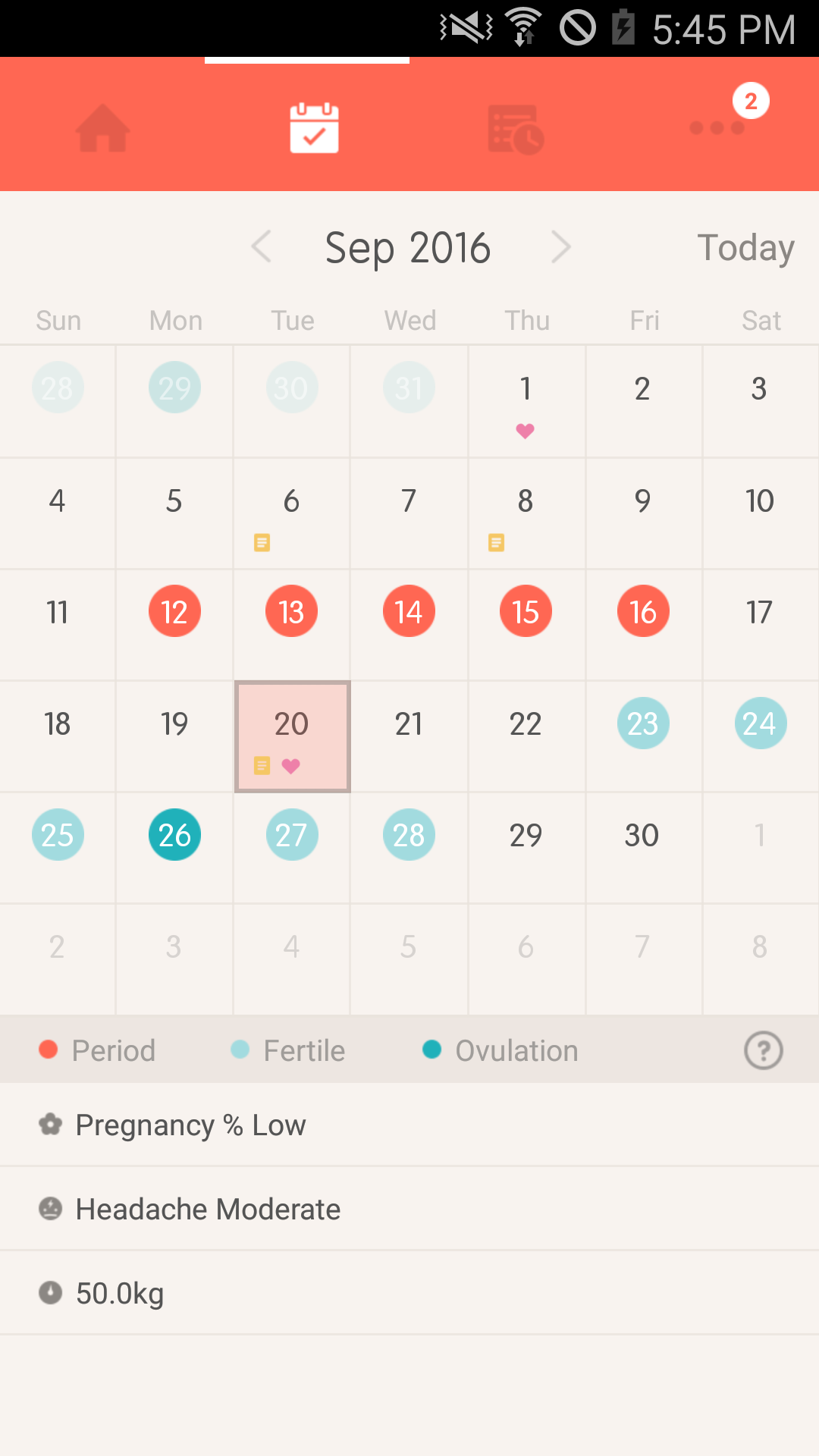 اسکرین شات 8 برنامه Once -A special period tracker