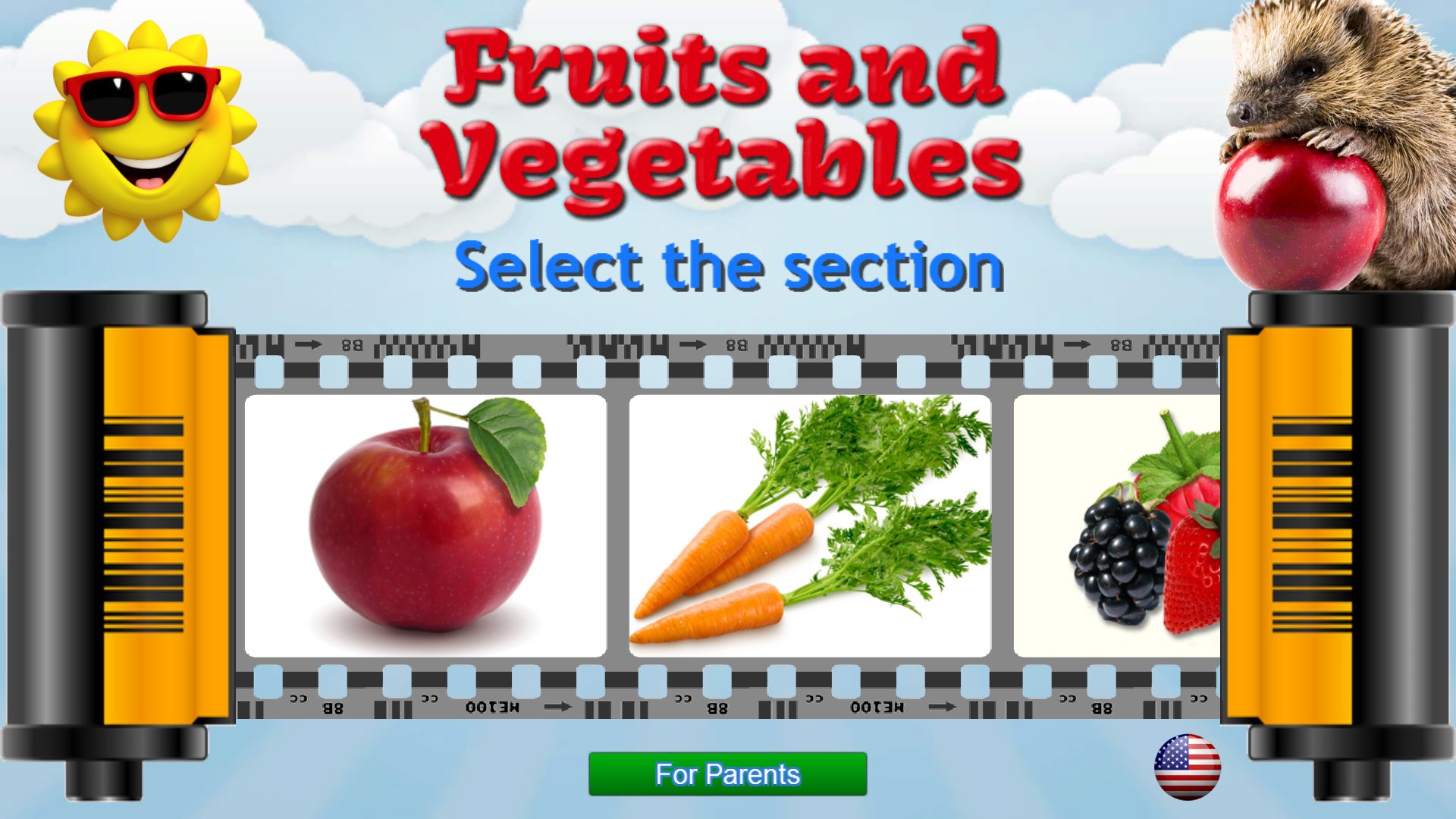 اسکرین شات 1 بازی Fruits and Vegetables for Kids
