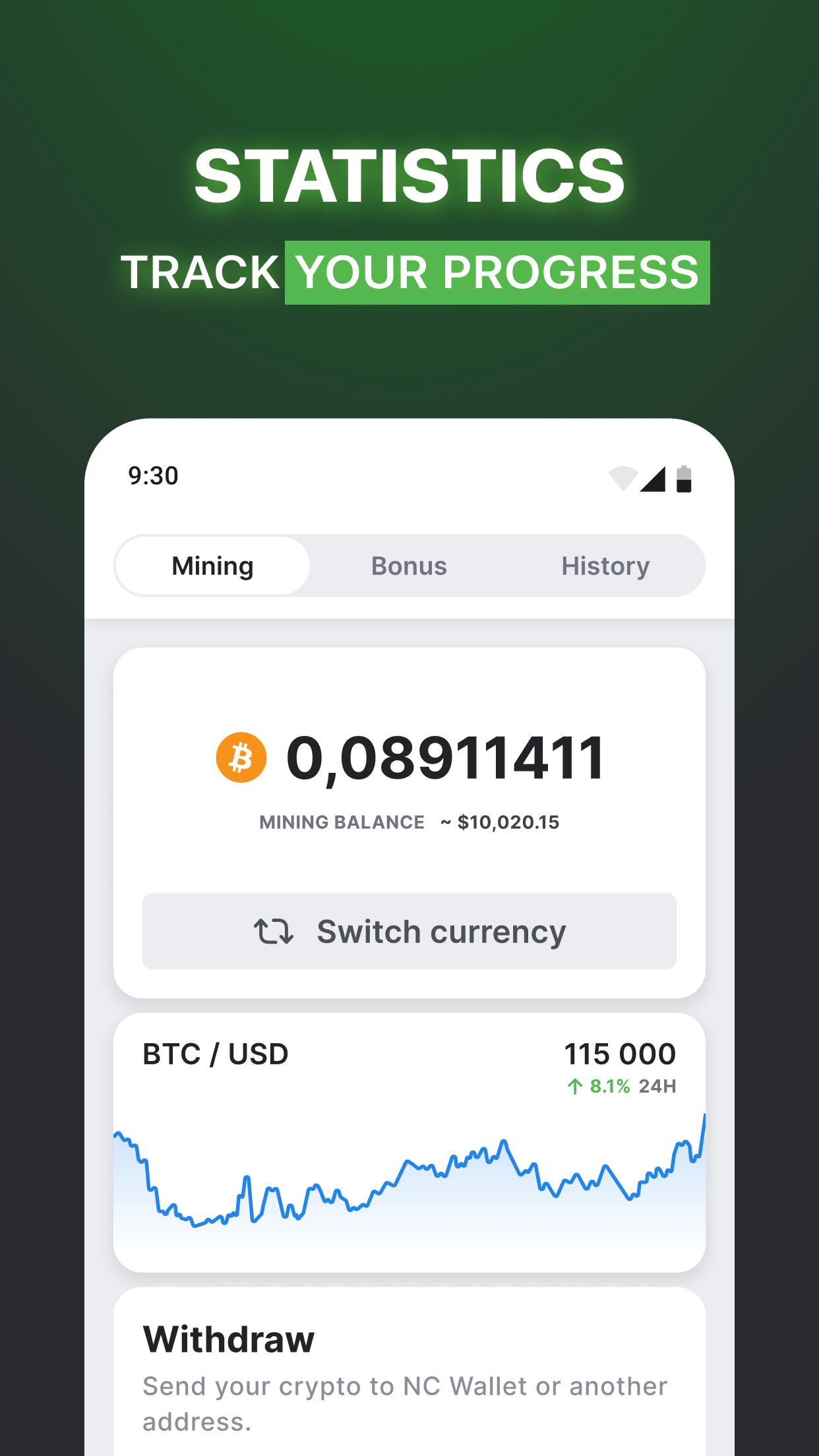 اسکرین شات 5 برنامه CT Pool: Crypto Mining App