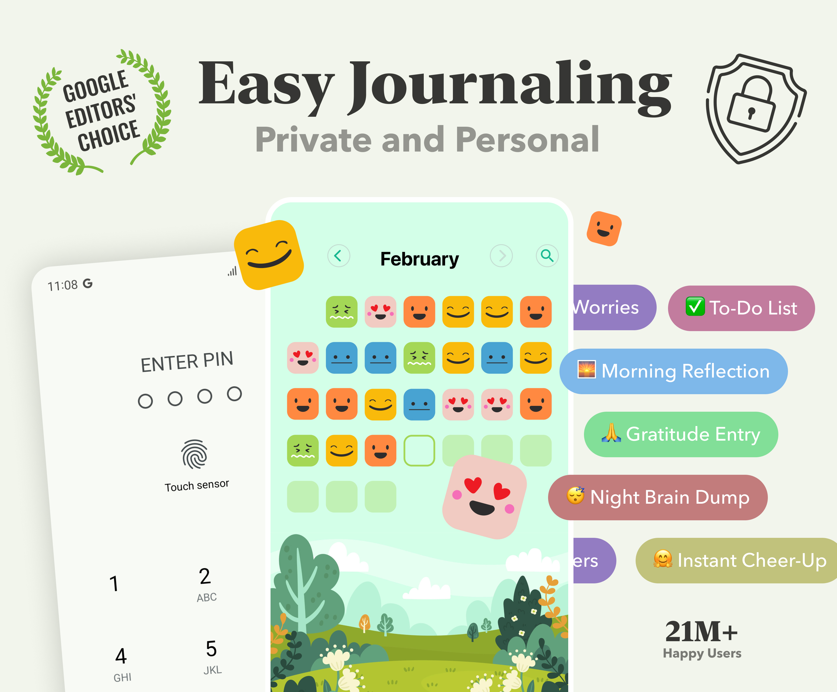 اسکرین شات 1 برنامه Daylio Journal - Mood Tracker