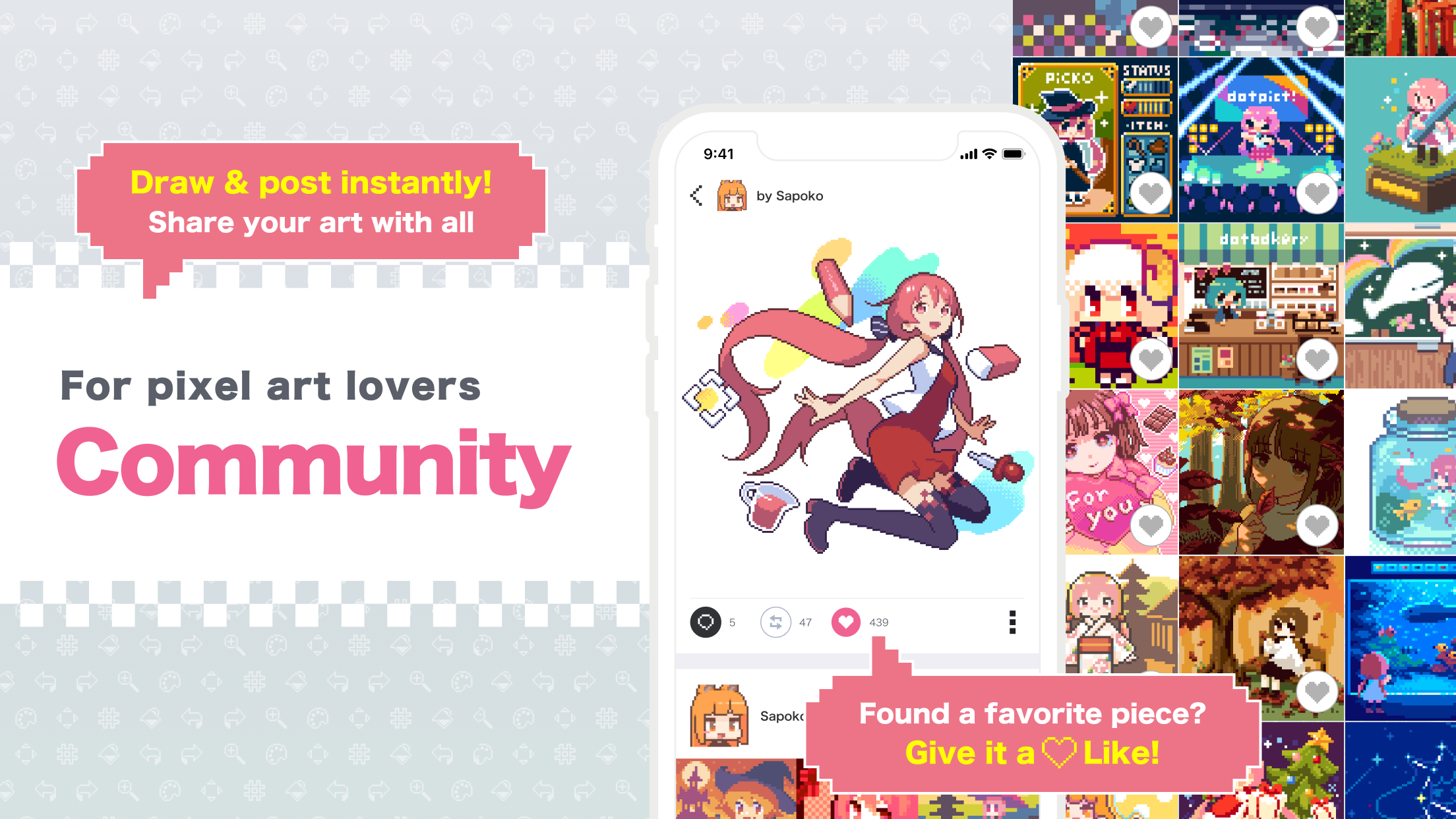 اسکرین شات 4 برنامه dotpict  Easy to draw pixelart