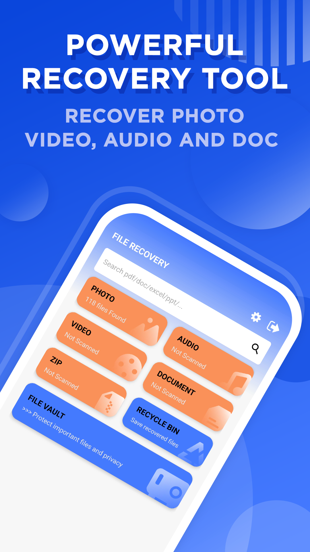 اسکرین شات 1 برنامه File Recovery - Restore Files