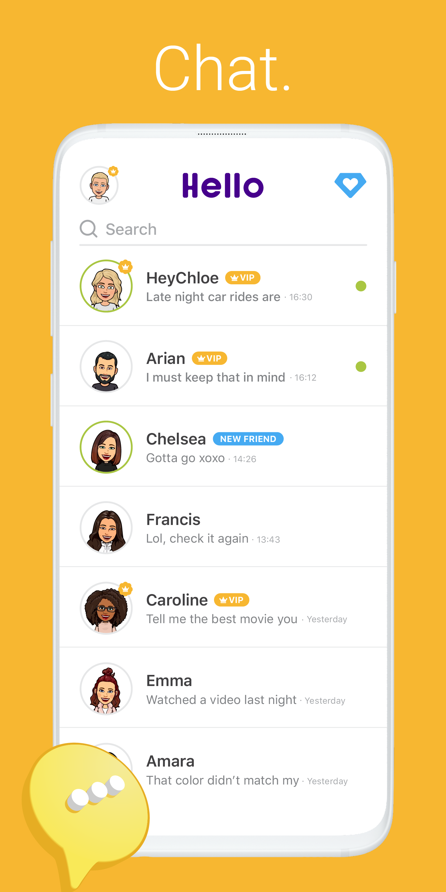 اسکرین شات 2 برنامه Hello - Talk, Chat & Meet
