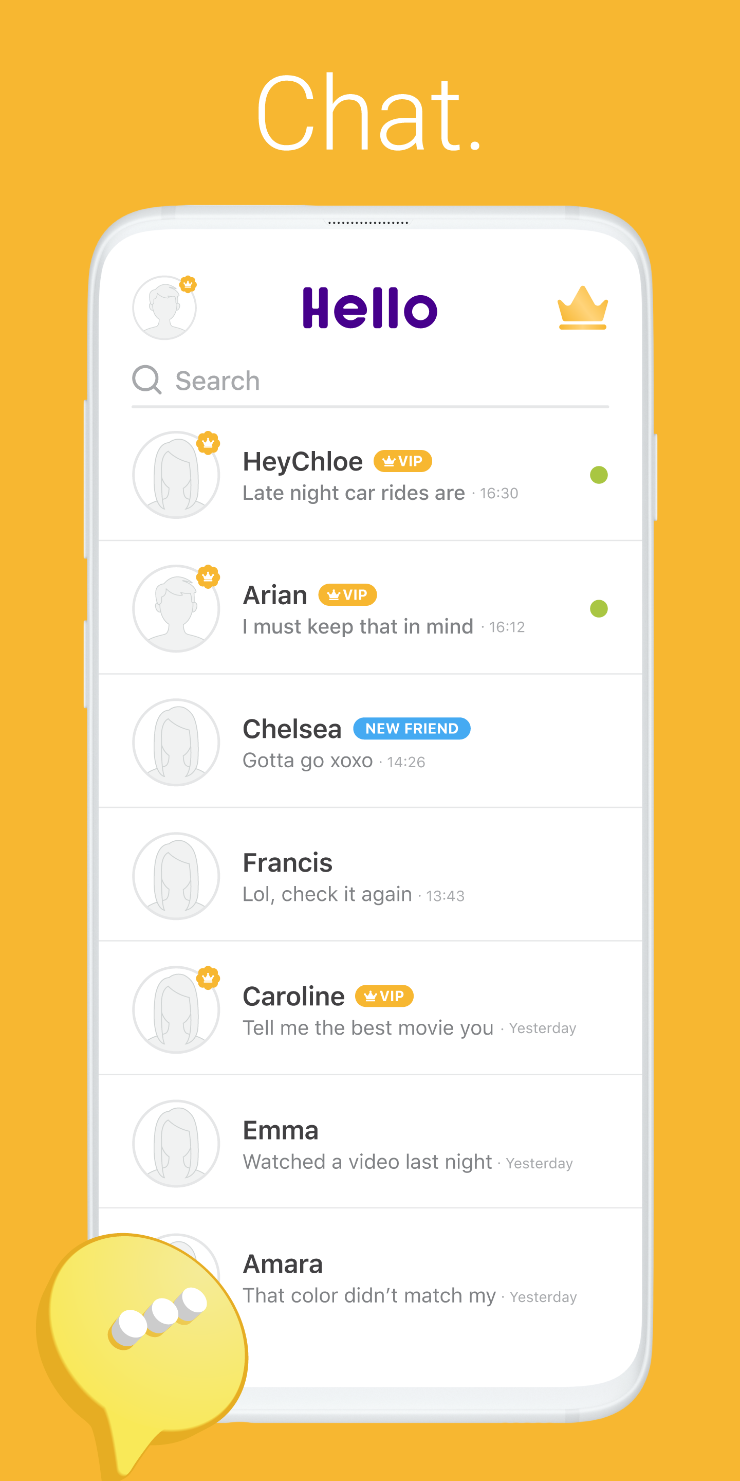 اسکرین شات 2 برنامه Hello - Talk, Chat & Meet
