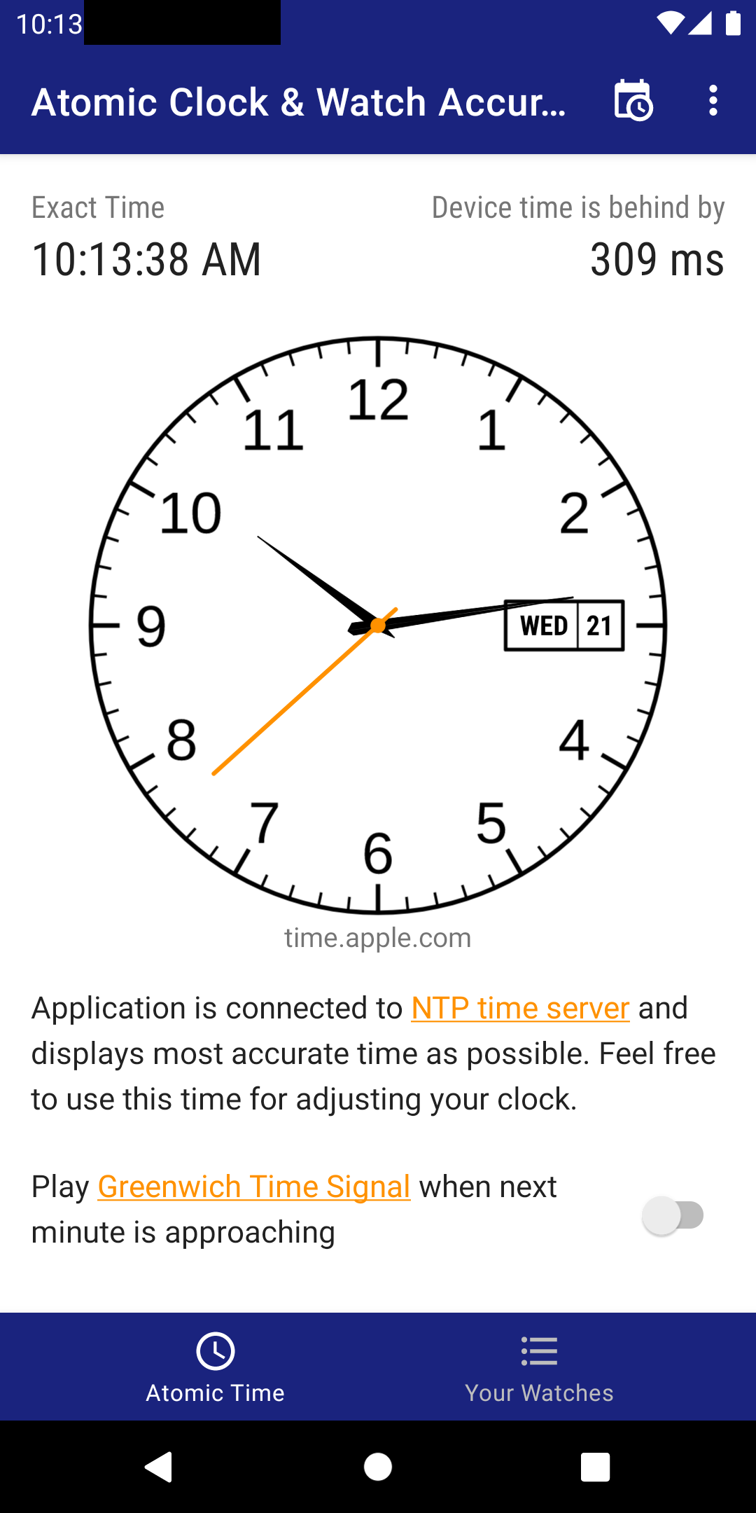 اسکرین شات 1 برنامه Atomic Clock & Watch Accuracy