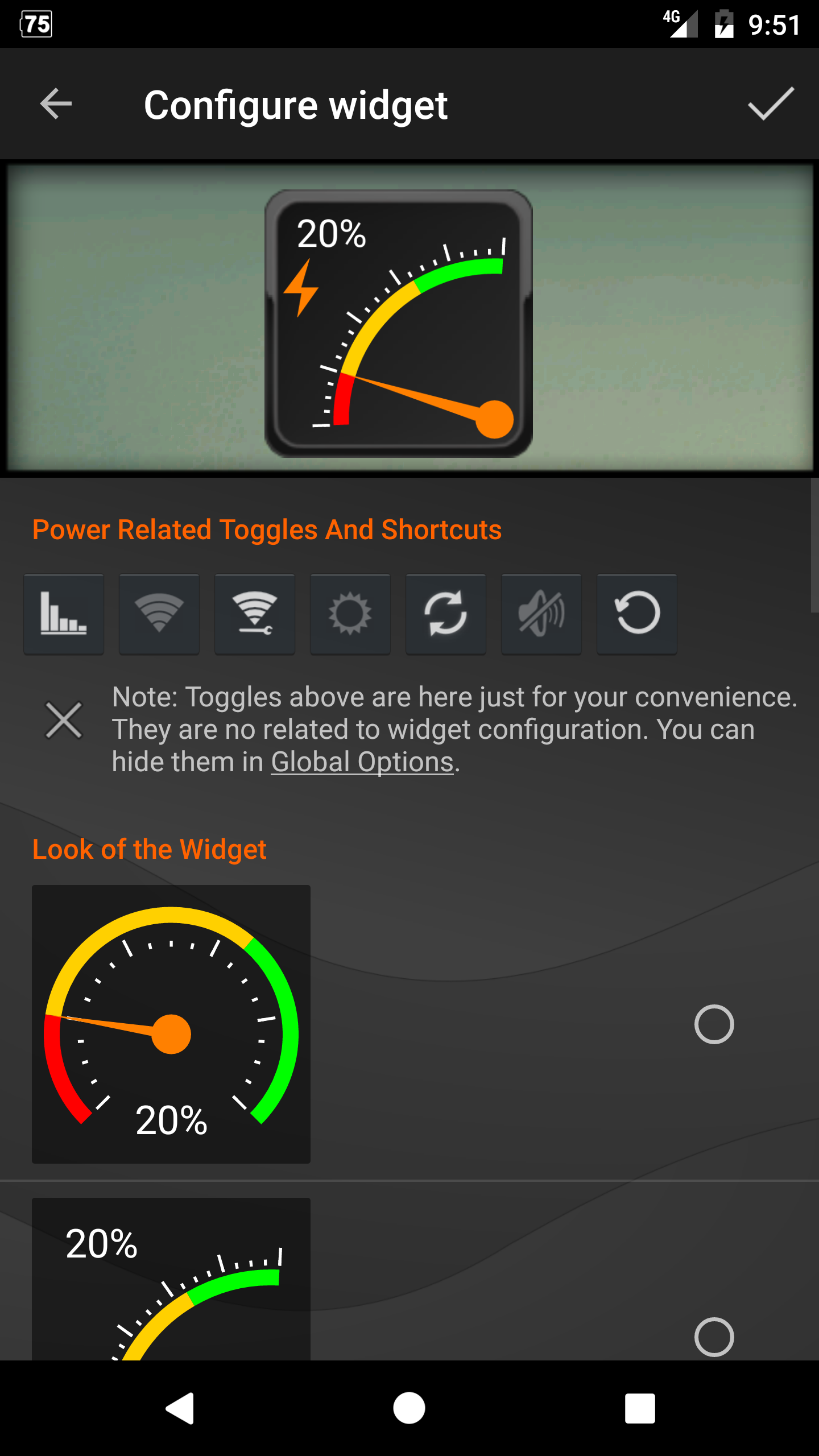اسکرین شات 7 برنامه Gauge Battery Widget