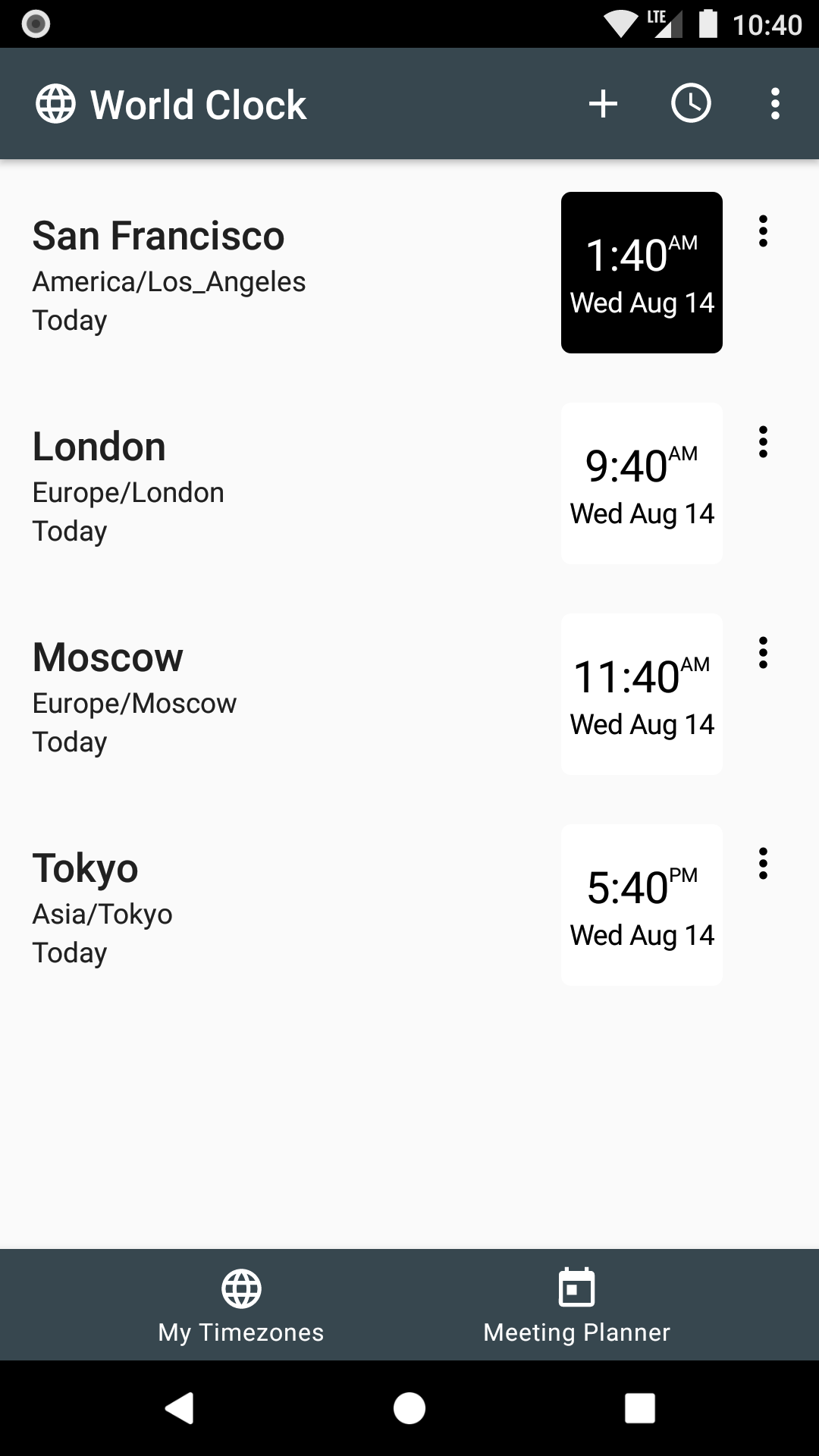 اسکرین شات 5 برنامه World Clock Widget