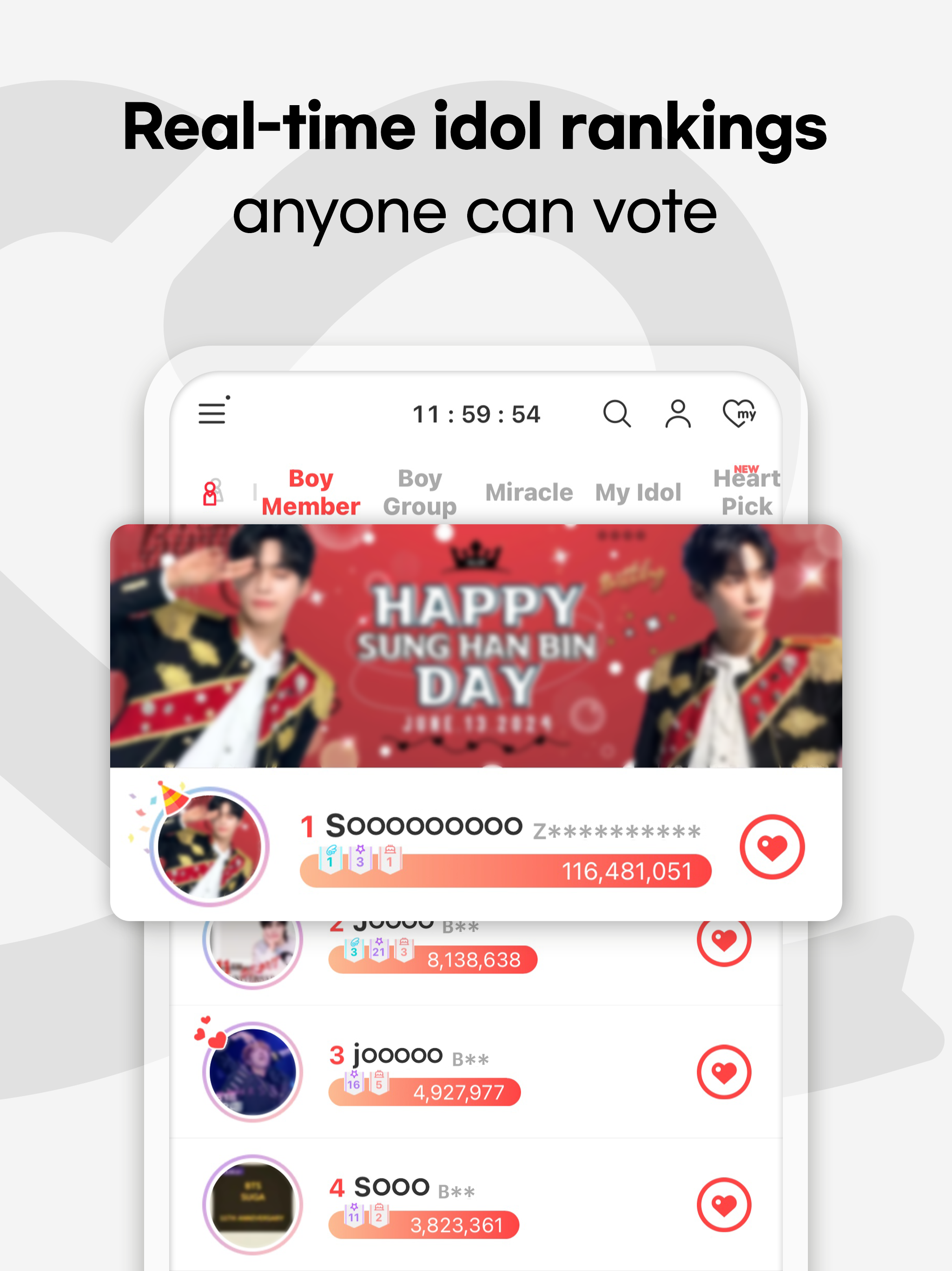 اسکرین شات 1 برنامه Kpop Idol Vote - CHOEAEDOL