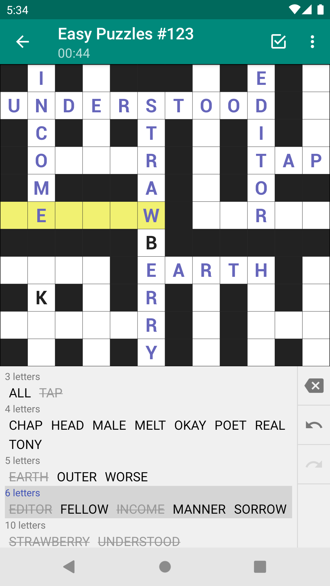 اسکرین شات 1 بازی Fill-In Crosswords