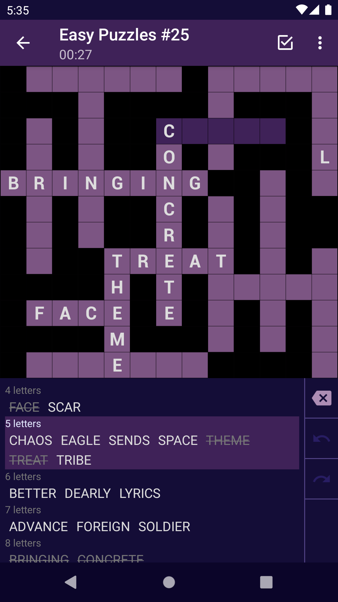 اسکرین شات 5 بازی Fill-In Crosswords