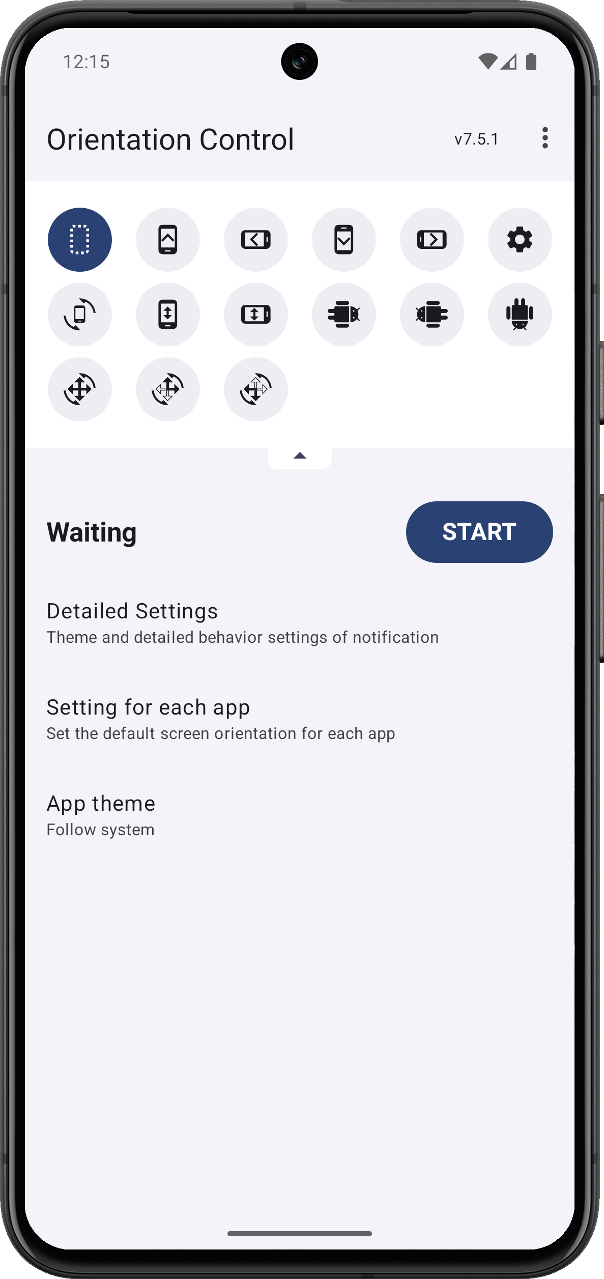 اسکرین شات 6 برنامه Screen Orientation Control