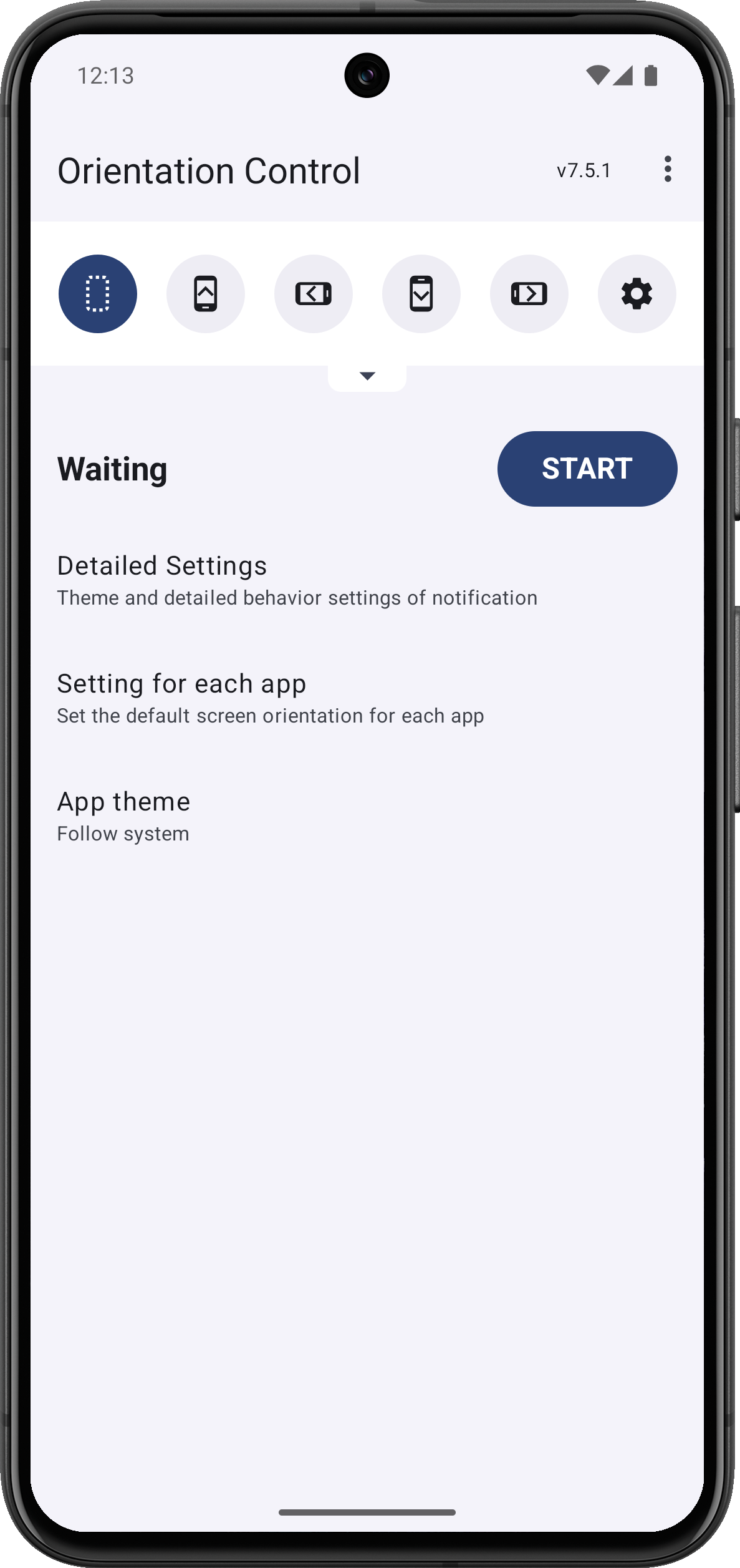 اسکرین شات 1 برنامه Screen Orientation Control