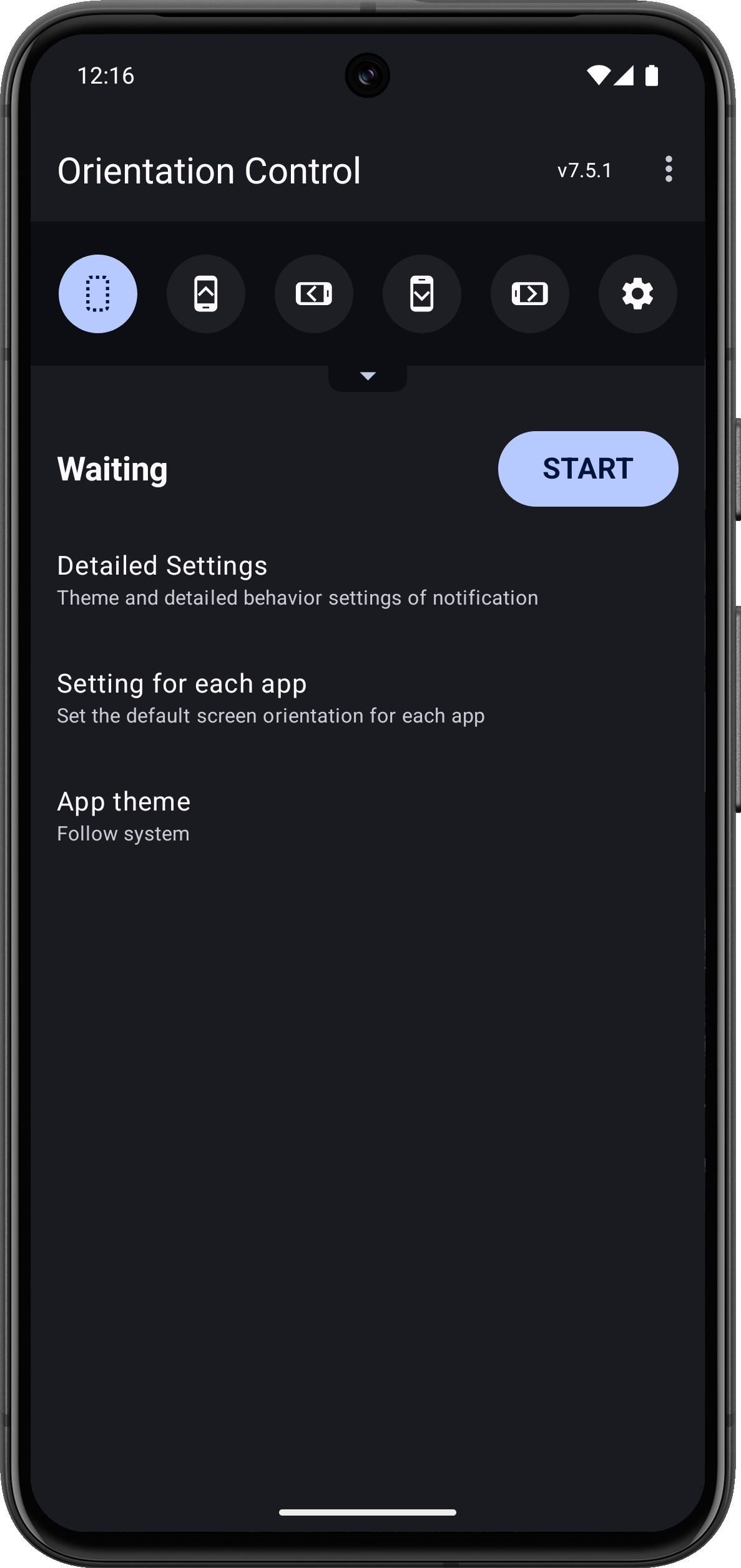 اسکرین شات 7 برنامه Screen Orientation Control
