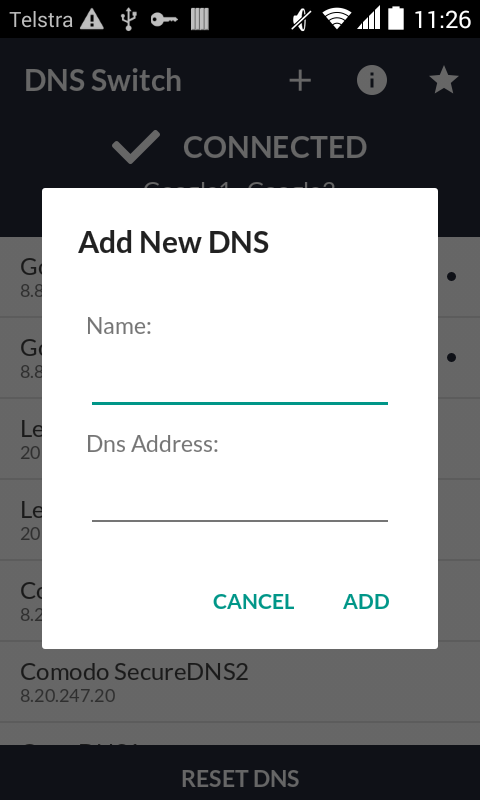 اسکرین شات برنامه DNS Switch - Unlock Region Res 3