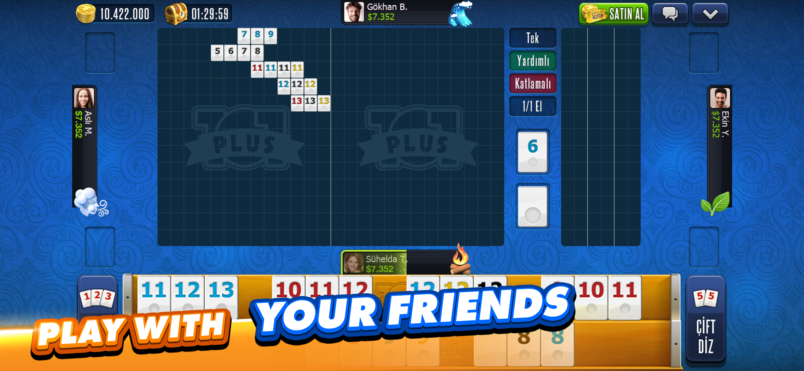 اسکرین شات 4 بازی 101 Okey Plus Rummy Board Game