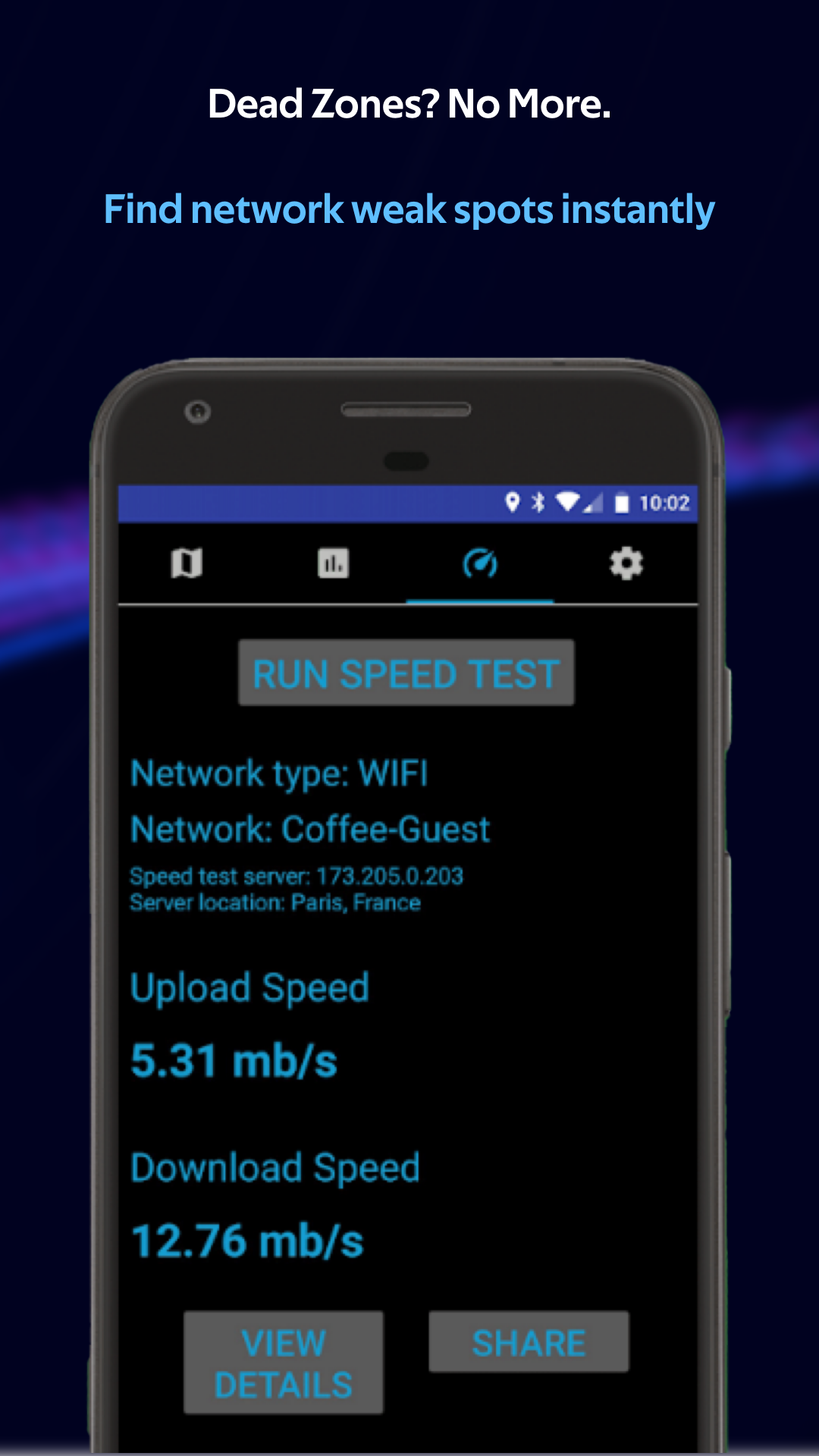 اسکرین شات 4 برنامه Coverage - Cell and WiFi Test