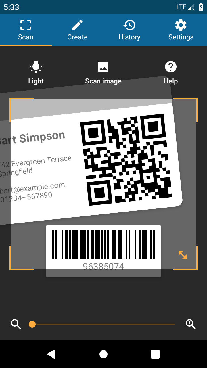 اسکرین شات 1 برنامه QRbot: QR & barcode reader
