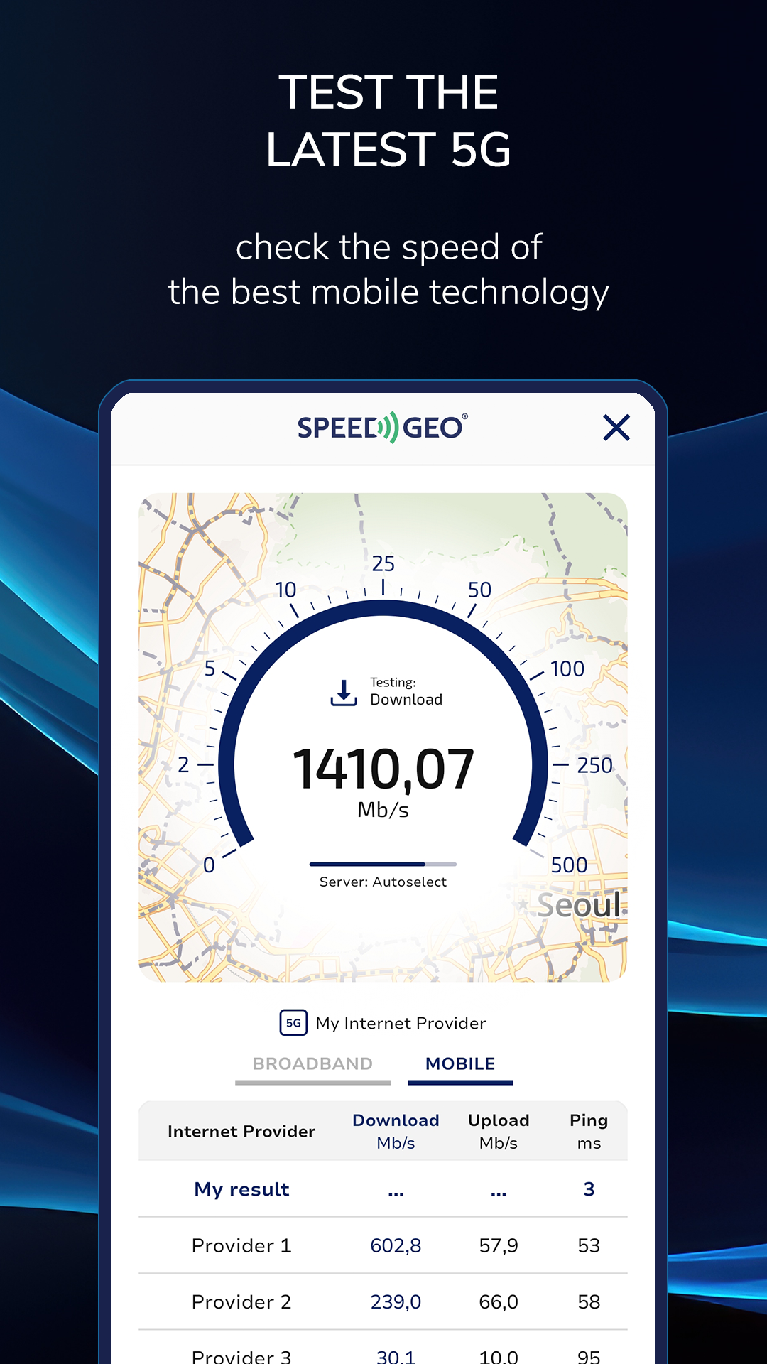 اسکرین شات 7 برنامه Speed Test by SPEEDGEO