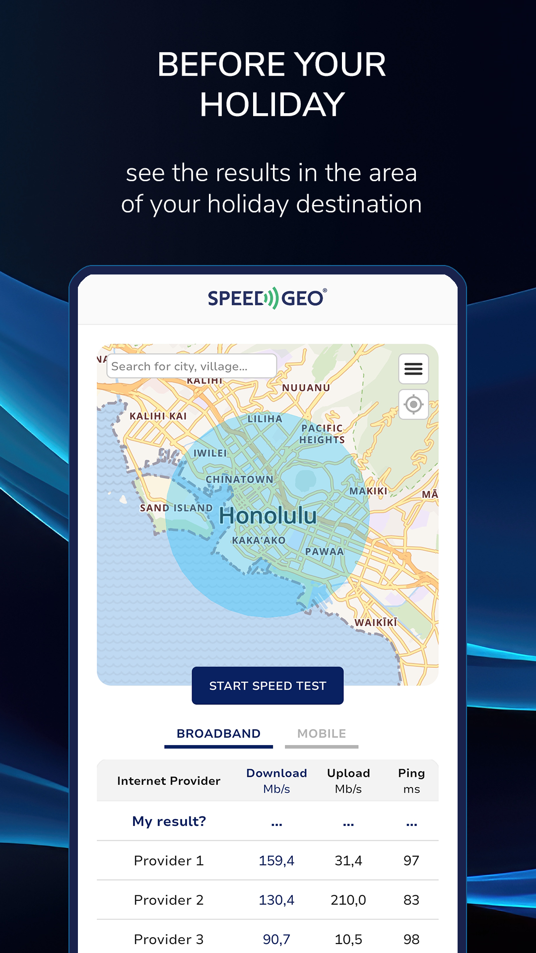 اسکرین شات 6 برنامه Speed Test by SPEEDGEO